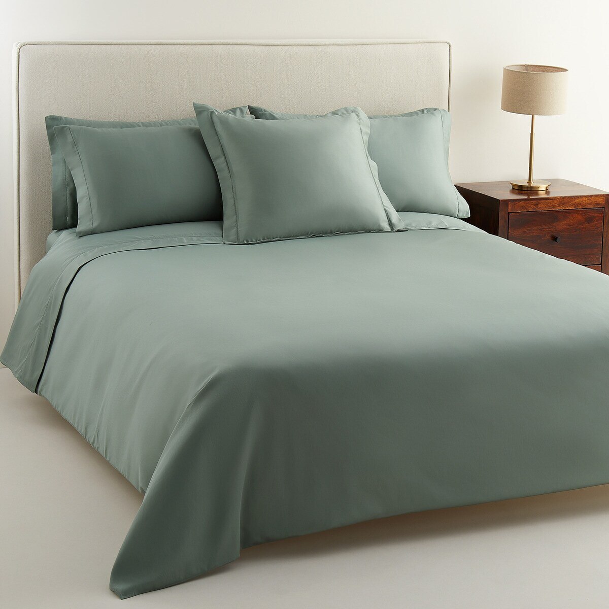 Sábana encimera Algodón Saten 300 hilos El Corte Inglés - Verde Cama 90 cm Verde-4