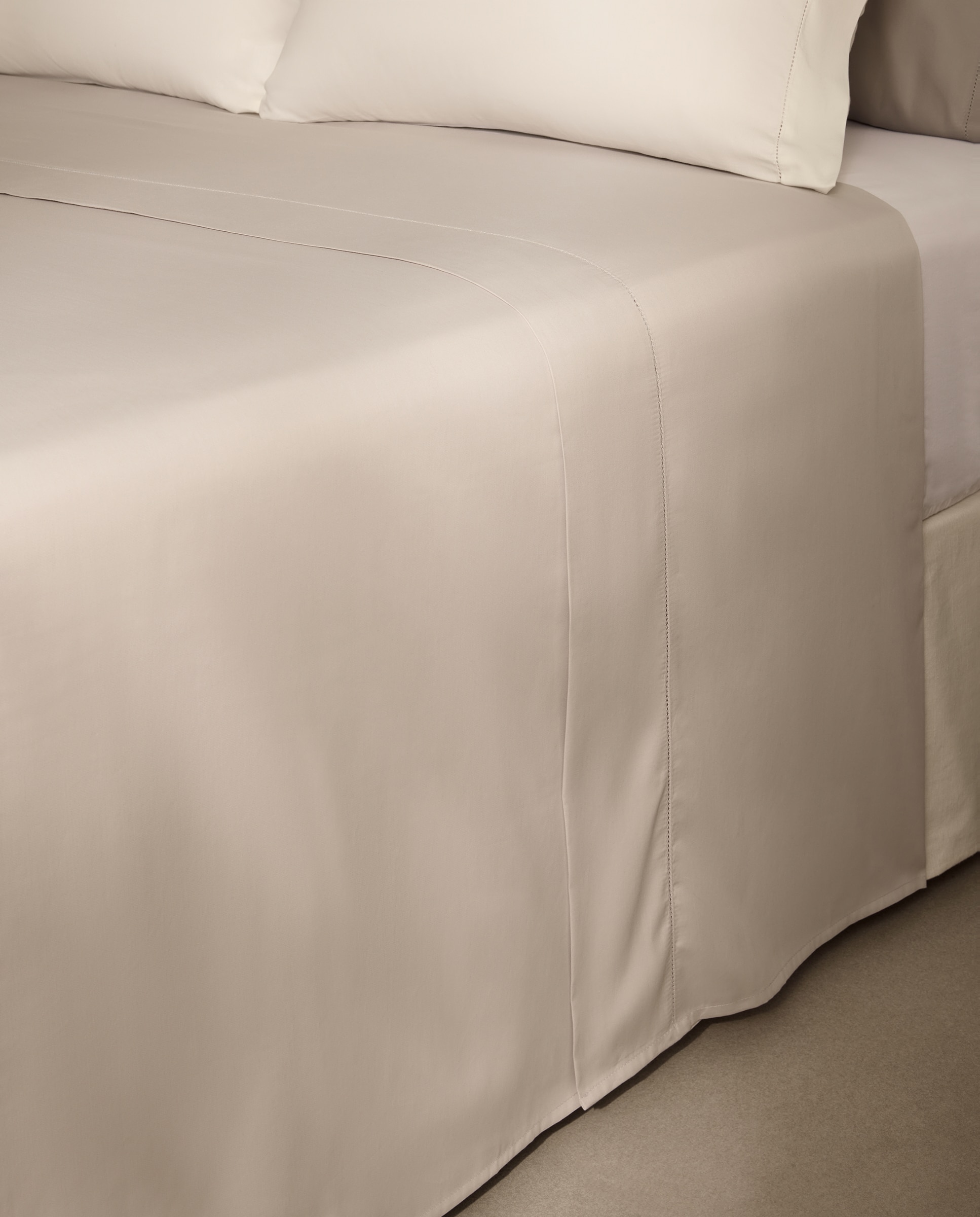 Sábana encimera Algodón Saten 300 hilos El Corte Inglés - Plata Cama 90 cm Plata-2