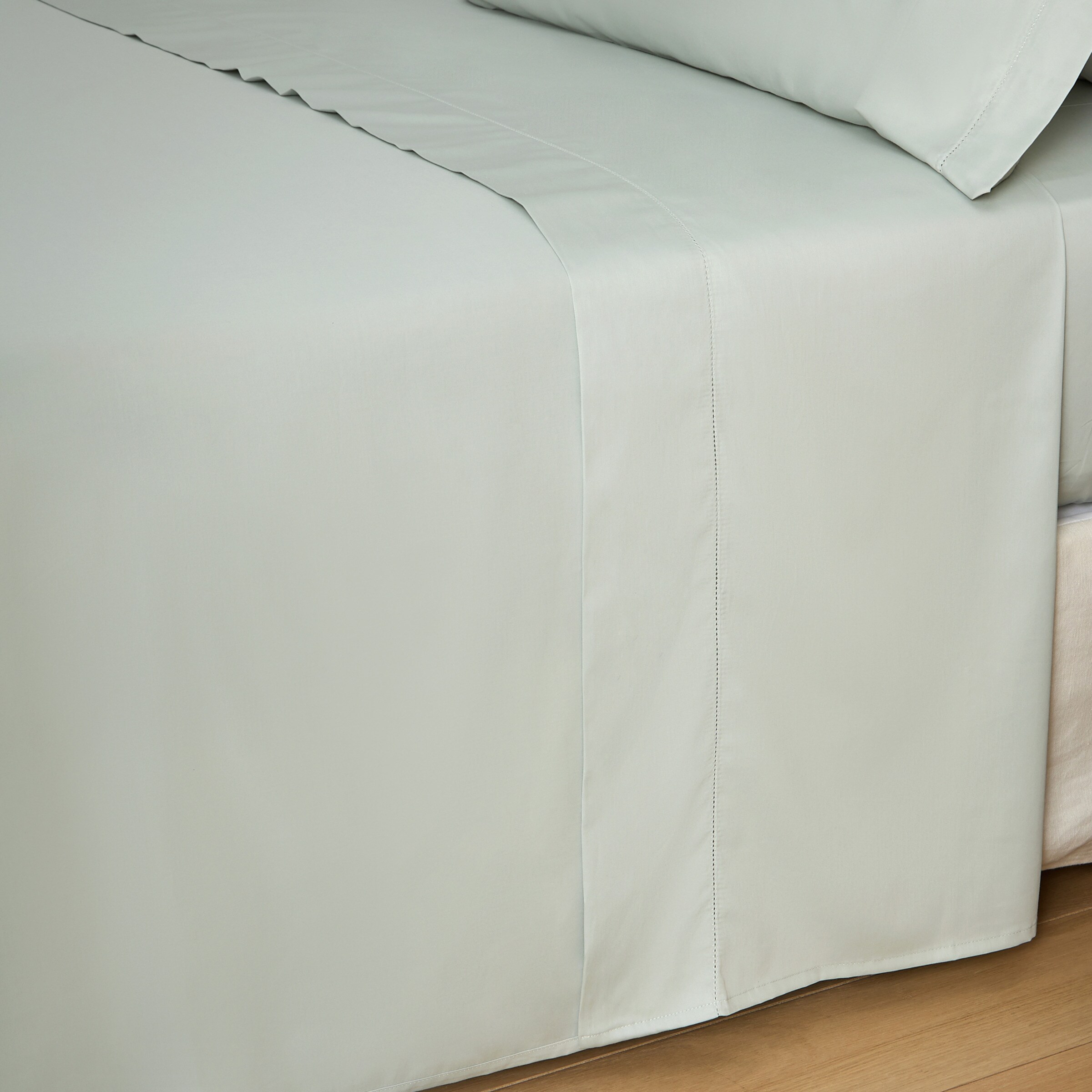 Sábana encimera Algodón Saten 300 hilos El Corte Inglés - Verde Agua Cama 90 cm Verde Agua-2