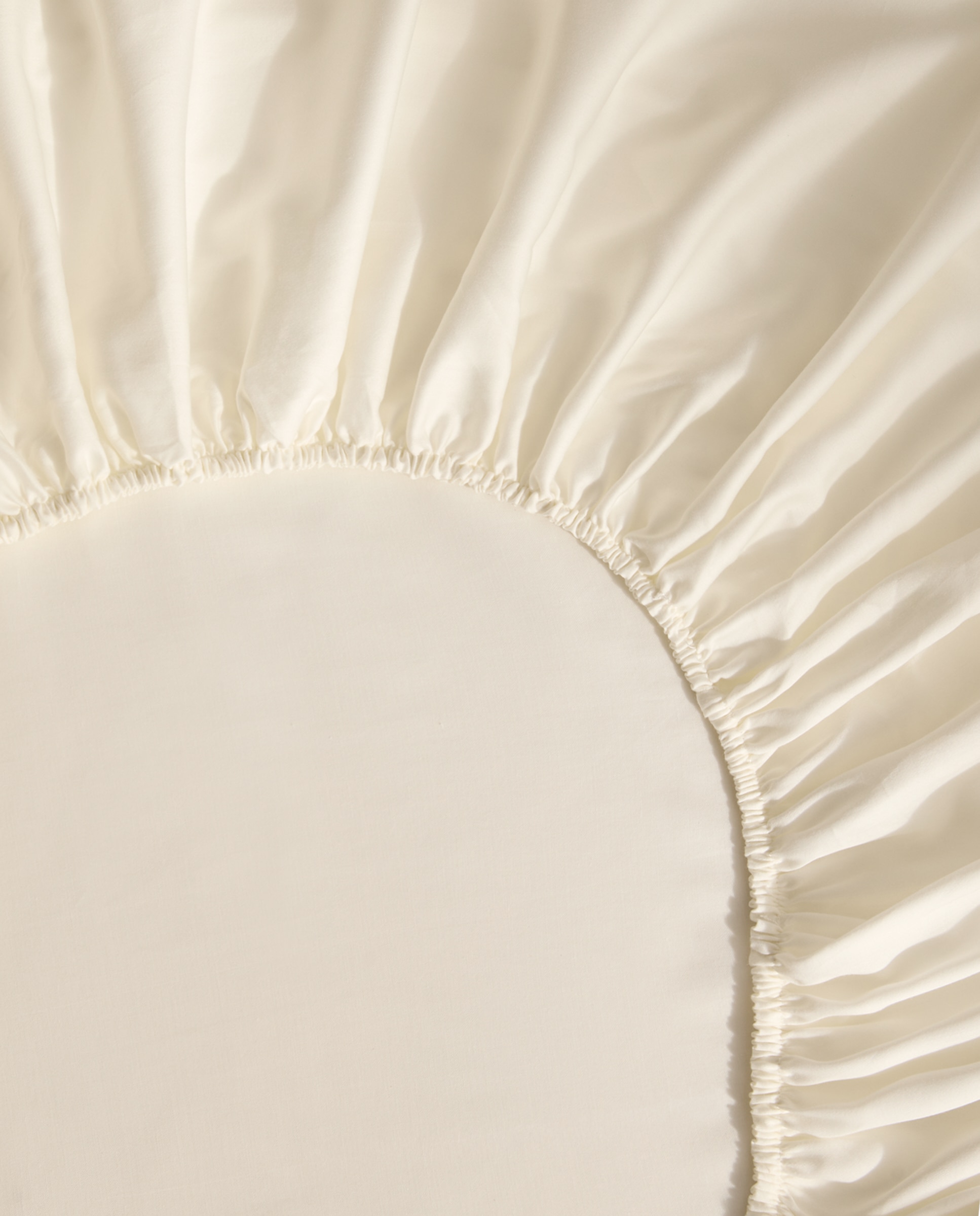 Sábana bajera ajustable Algodón Satén 300 hilos platabanda 35 cm El Corte Inglés - Crudo Cama 135 cm Crudo-3