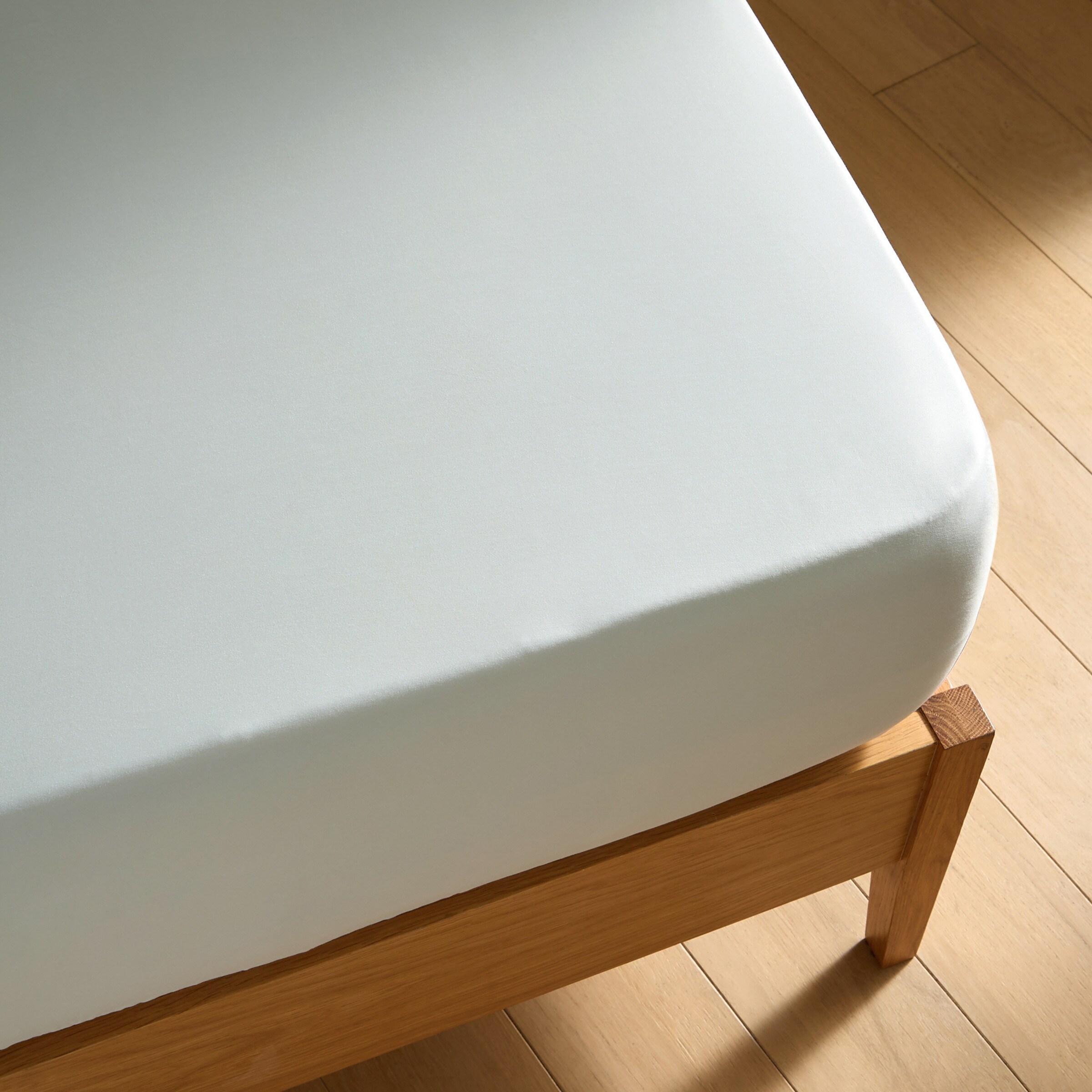Sábana bajera ajustable Algodón Satén 300 hilos platabanda 35 cm El Corte Inglés - Verde Agua Cama 90 cm Verde Agua-2