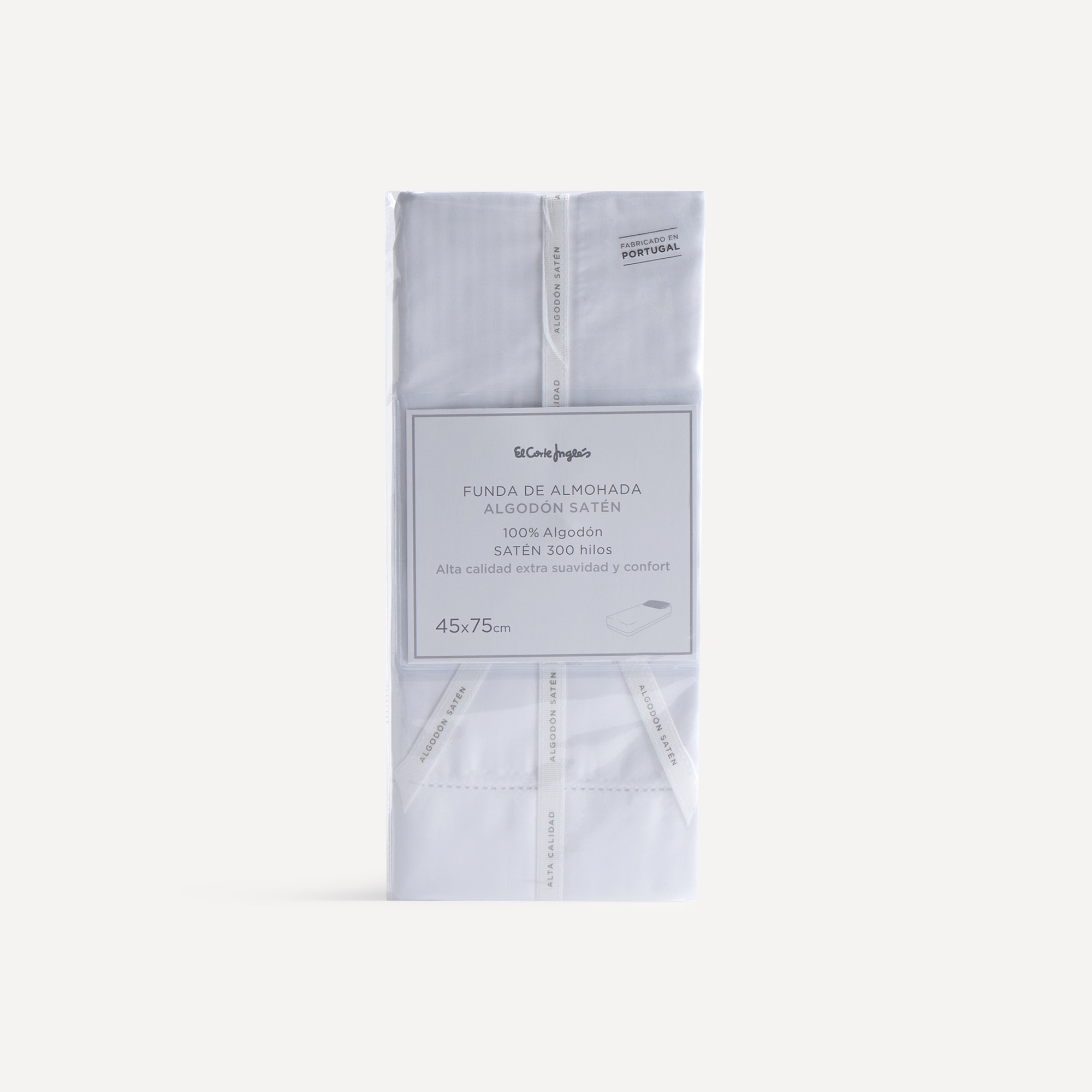 Capa de Almofada de Algodão Acetinado de 300 Fios Branco-4