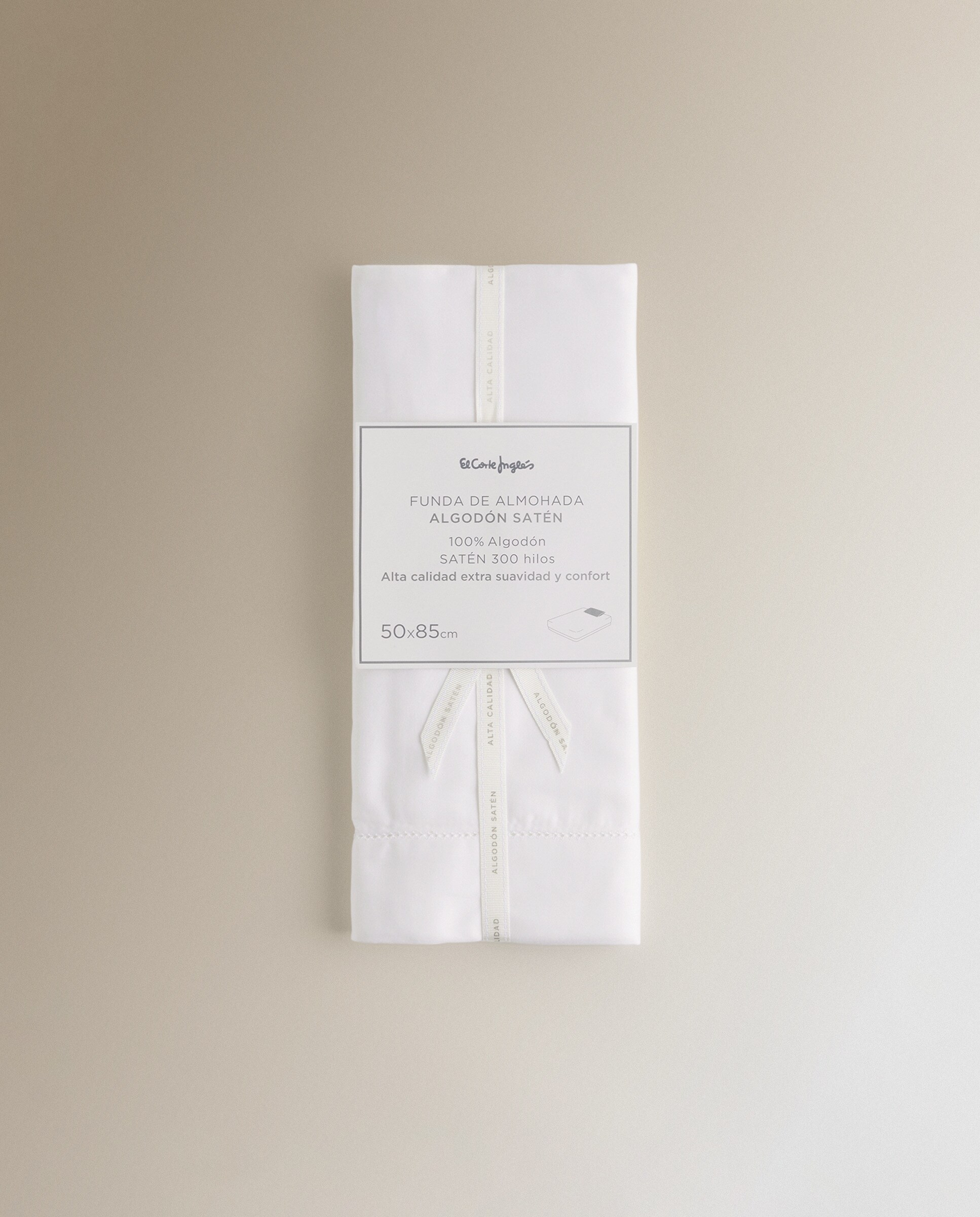 Capa de Almofada de Algodão Acetinado de 300 Fios Branco-5