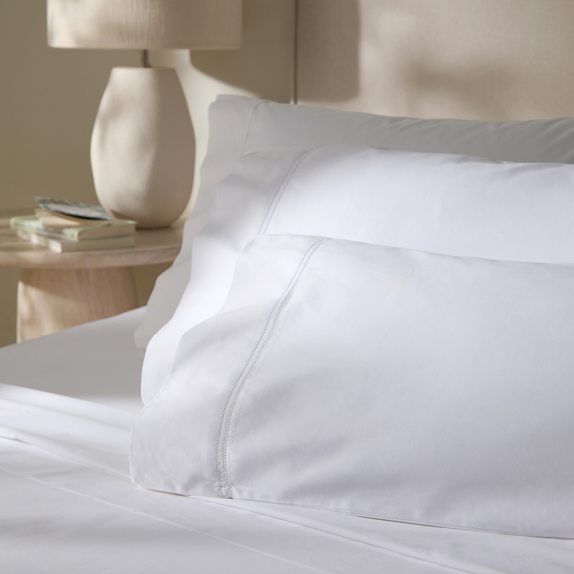 Imagen 0 de Funda de almohada algodón egipcio Satén 600 hilos El Corte Inglés Nácar