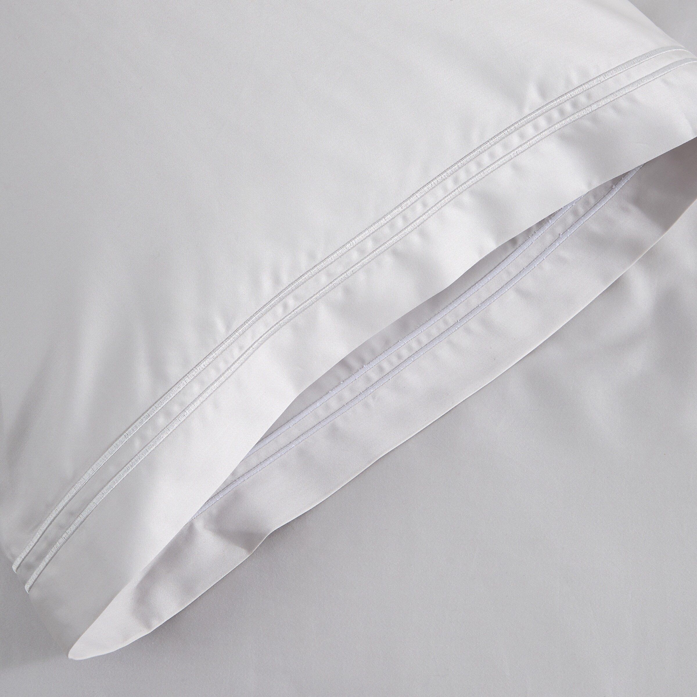 Funda de almohada algodón egipcio Satén 1000 hilos El Corte Inglés - Gris Plata 45 x 110 cm Gris Plata-4