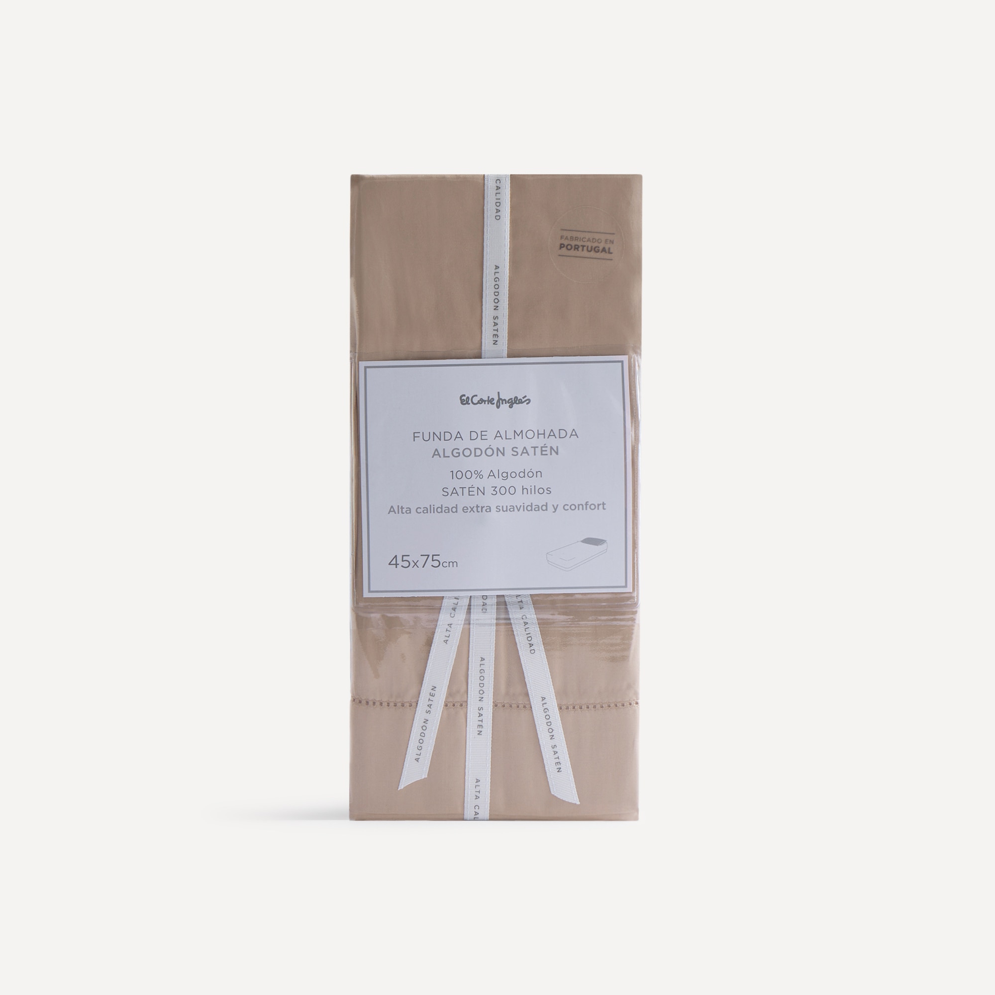 Juego de 2 fundas de almohada Algodón Satén 300 hilos El Corte Inglés - Topo Set de 2 fundas 45 x 75 cm Topo-4
