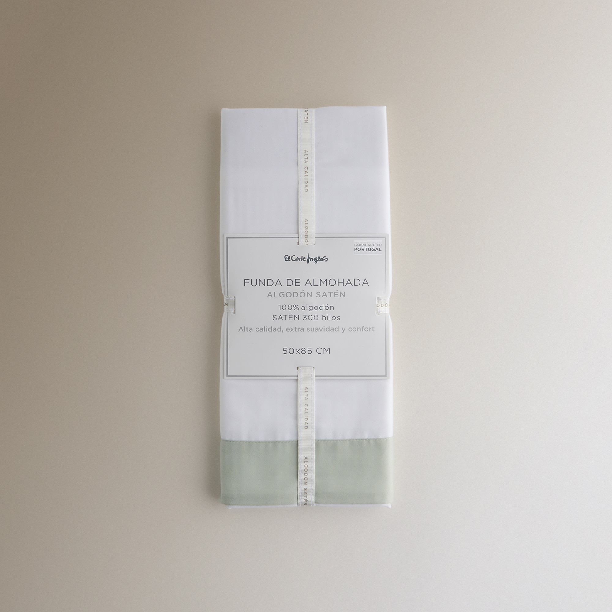 Funda de almohada algodón satén Avenue - Verde Agua Set de 2 fundas 50 x 80 cm Verde Agua-5