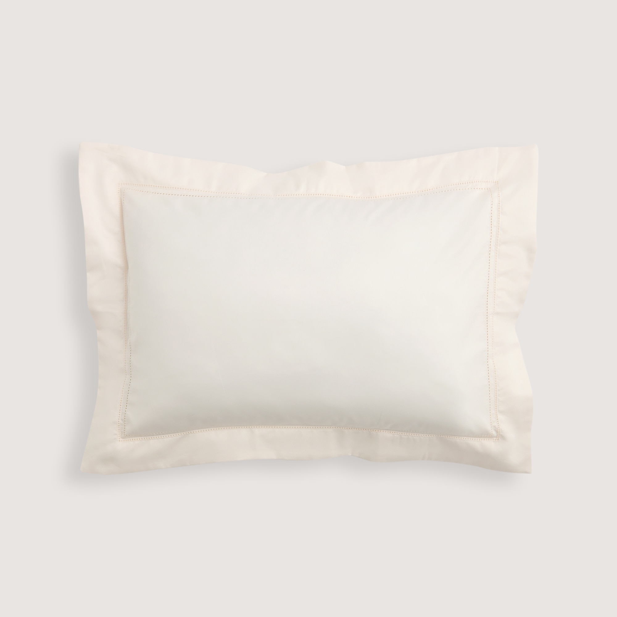 Capa de Almofada Retangular de Algodão e Seda de 600 Fios Cru-2