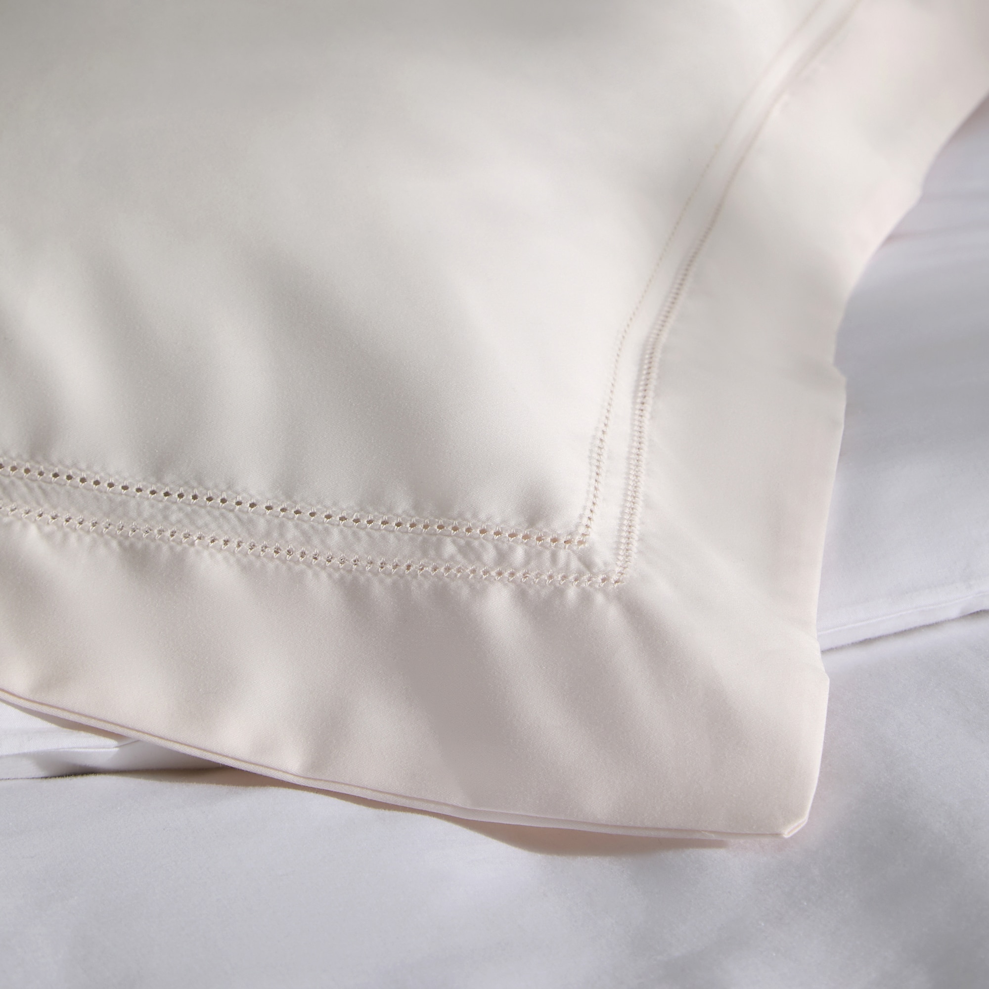 Capa de Almofada Retangular de Algodão e Seda de 600 Fios Cru-3