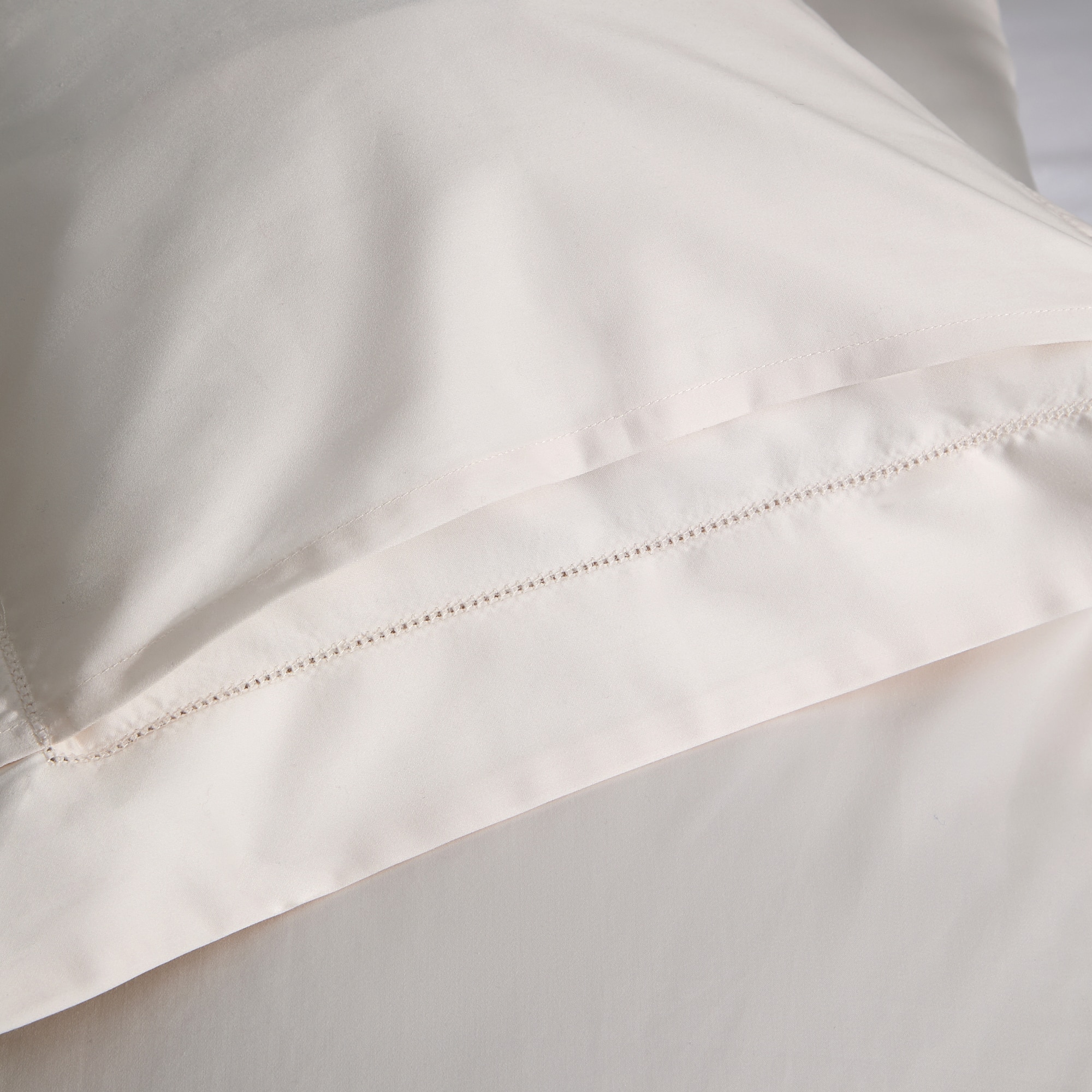 Capa de Almofada Retangular de Algodão e Seda de 600 Fios Cru-4