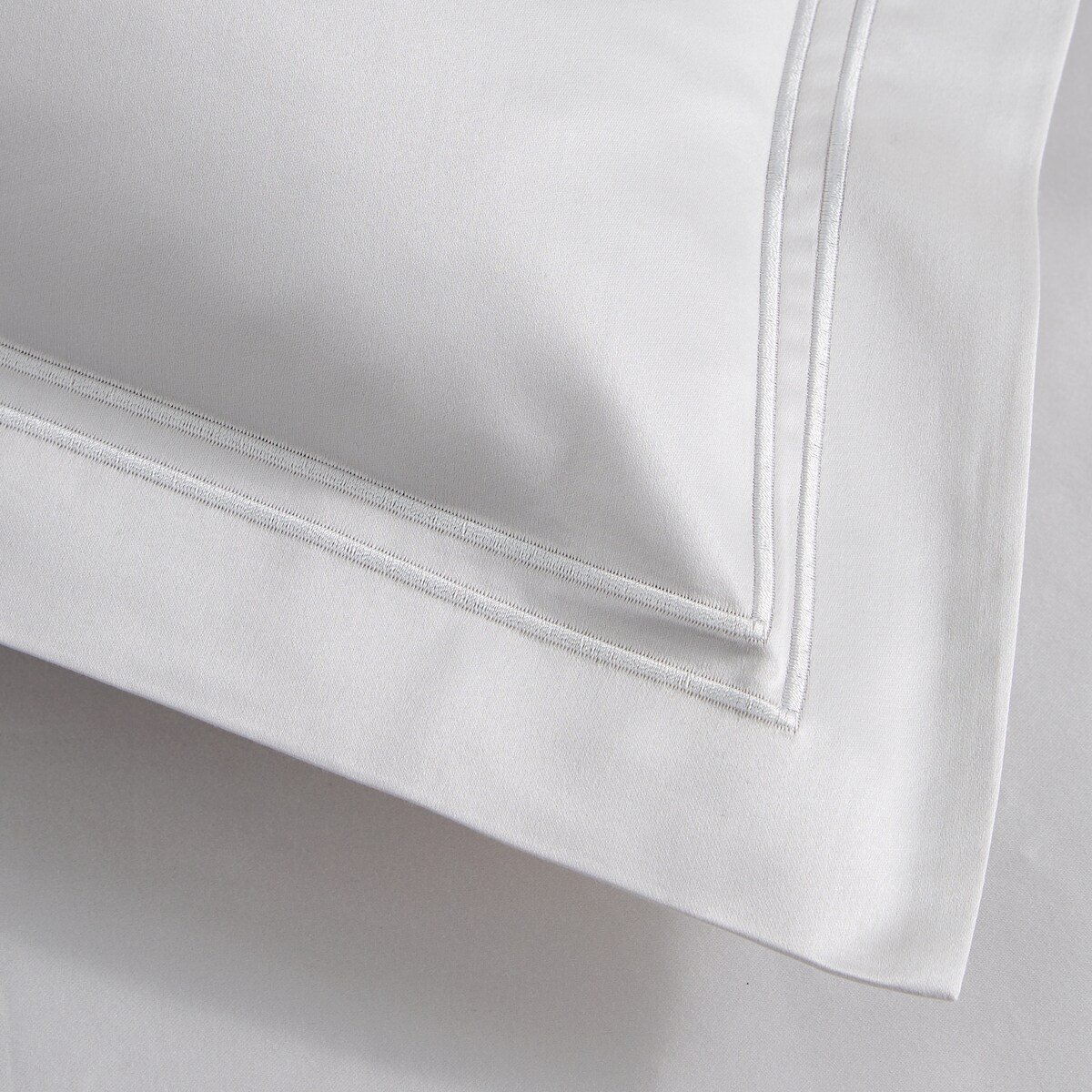 Capa de Almofada em Algodão Egípcio Cetim - 1000 Fios Cinzento Prateado-3