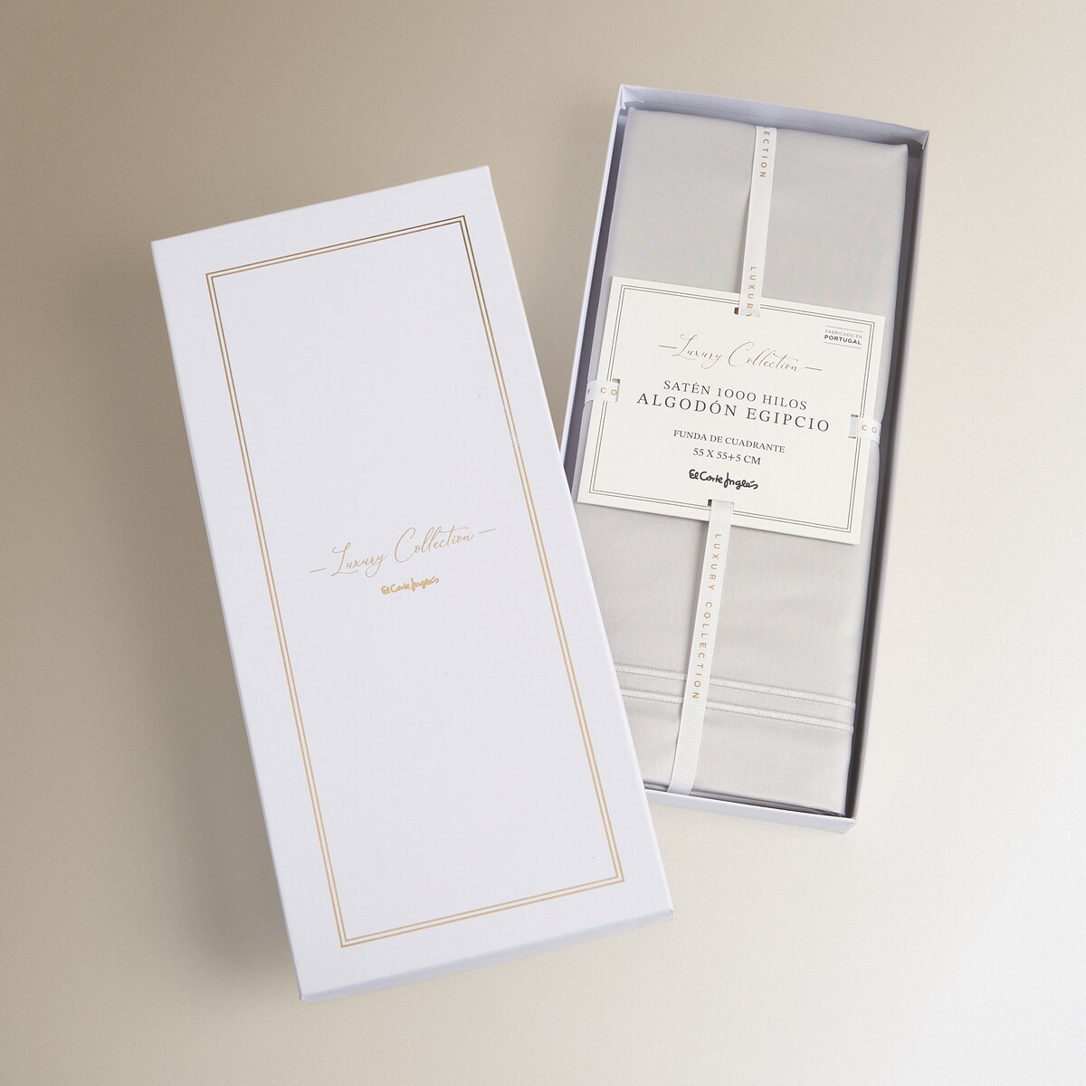 Capa de Almofada em Algodão Egípcio Cetim - 1000 Fios Cinzento Prateado-5