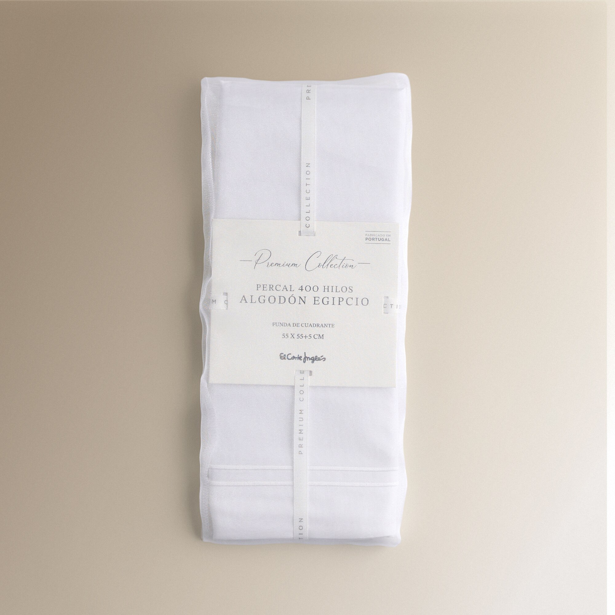 Imagen 5 de Funda de cuadrante percal algodón egipcio 400 hilos Hotel El Corte Inglés - Blanco 55 x 55 cm Blanco