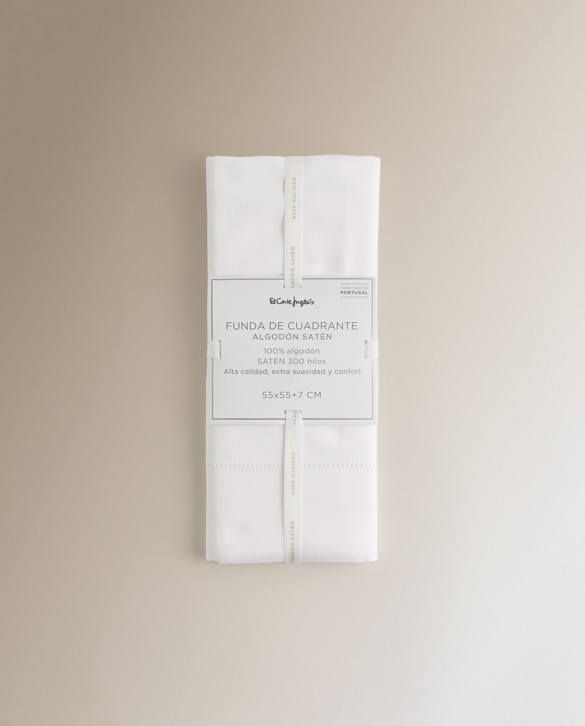 Imagen 5 de Funda de cuadrante Algodón Satén 300 hilos - Blanco 60 x 60 cm Blanco