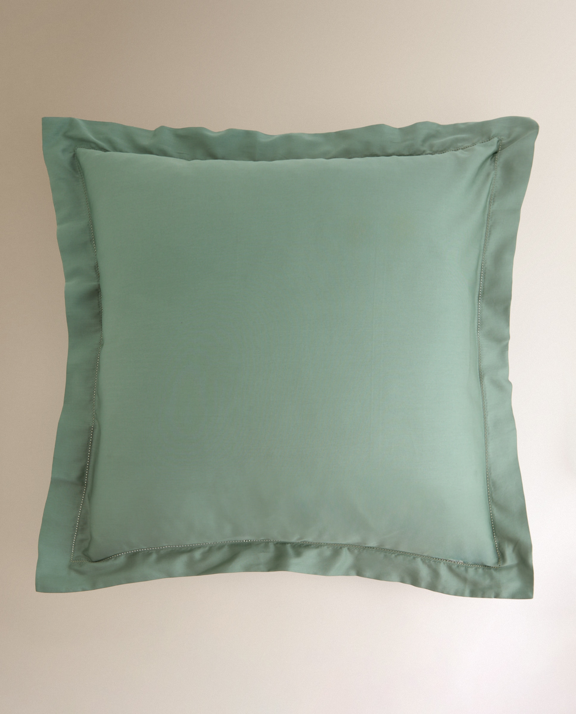 Imagen 2 de Funda de cuadrante Algodón Satén 300 hilos - Verde 60 x 60 cm Verde