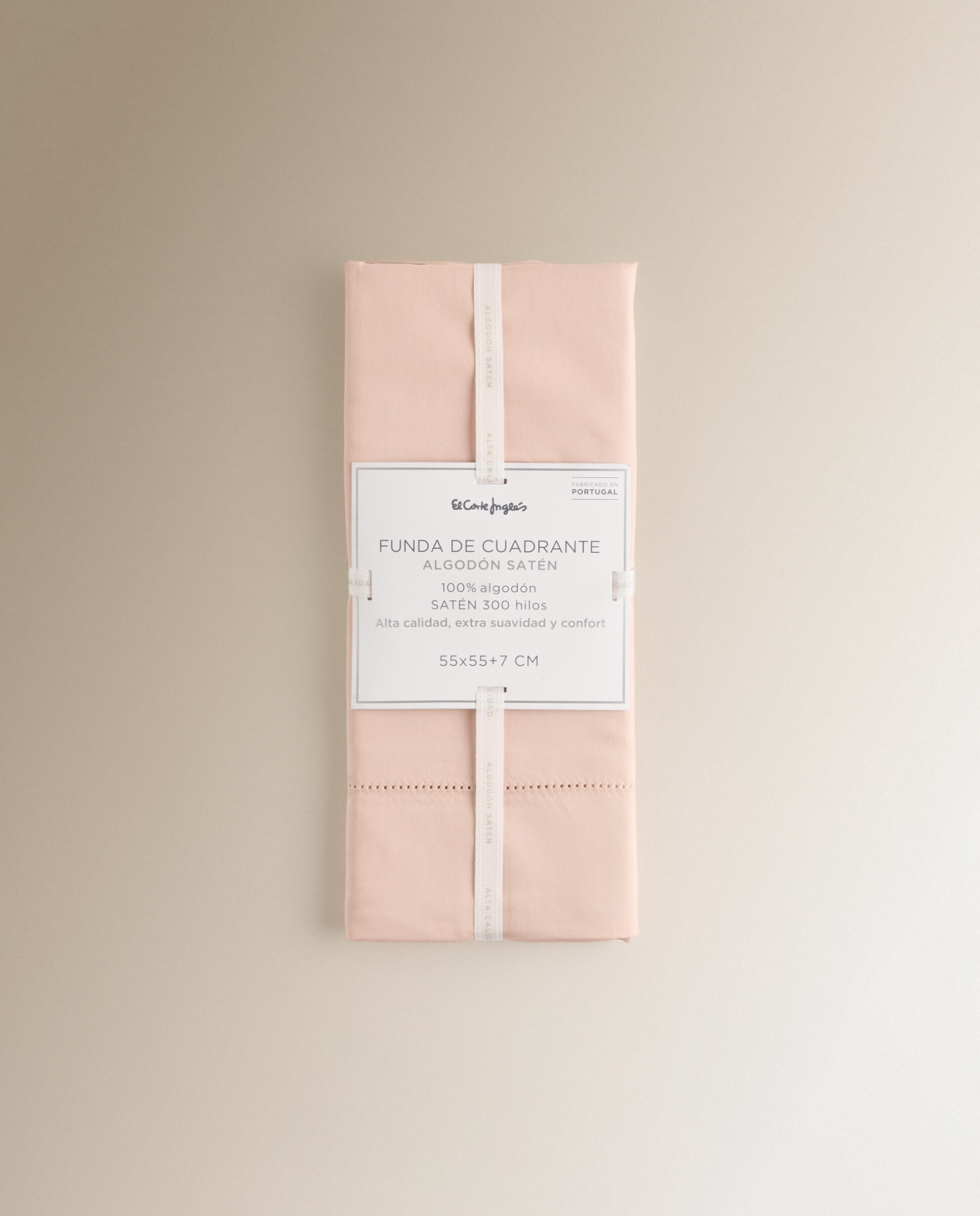 Imagen 5 de Funda de cuadrante Algodón Satén 300 hilos - Rosa palo 60 x 60 cm Rosa palo