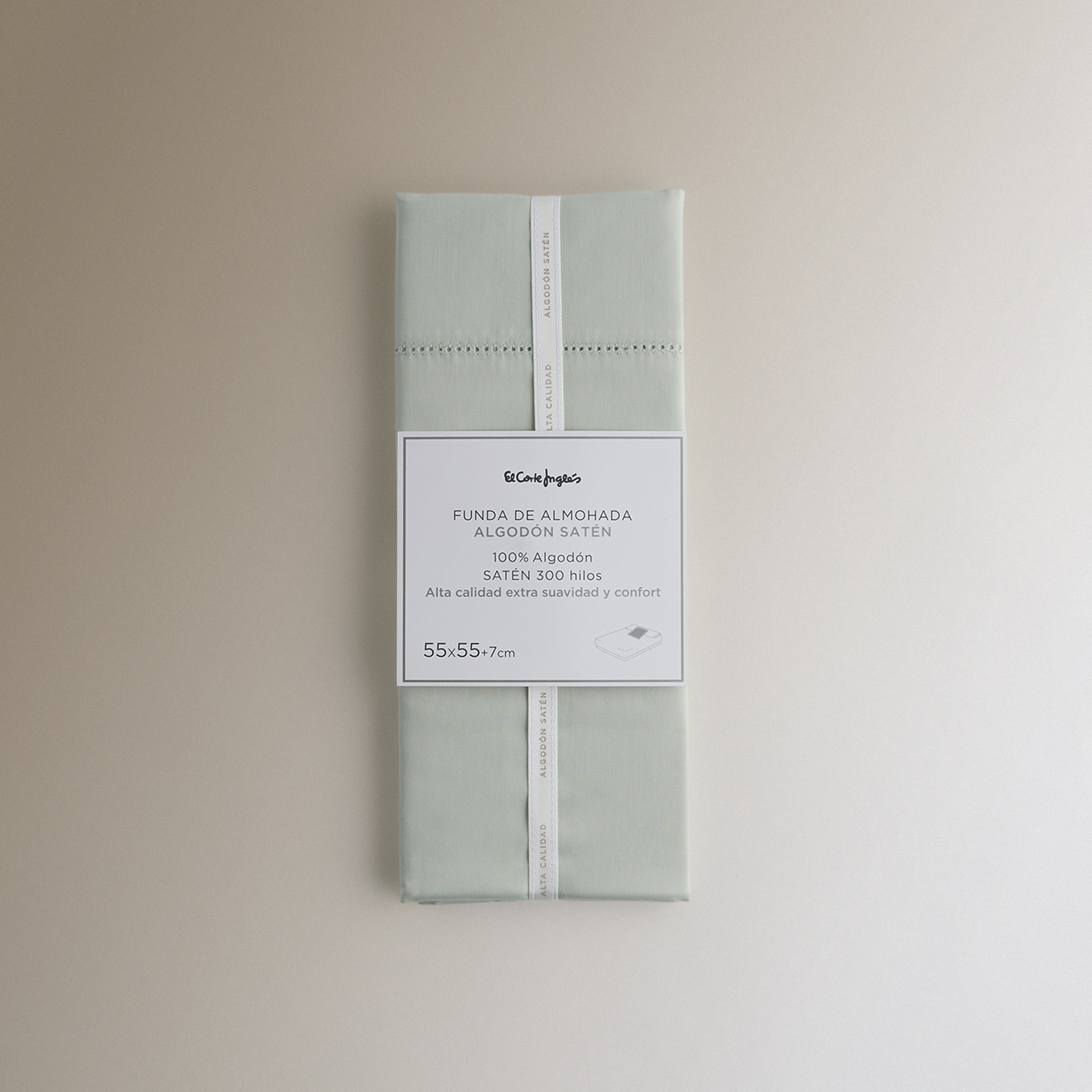 Capa de Almofada Decorativa em Algodão Acetinado 300 fios Verde Água-5