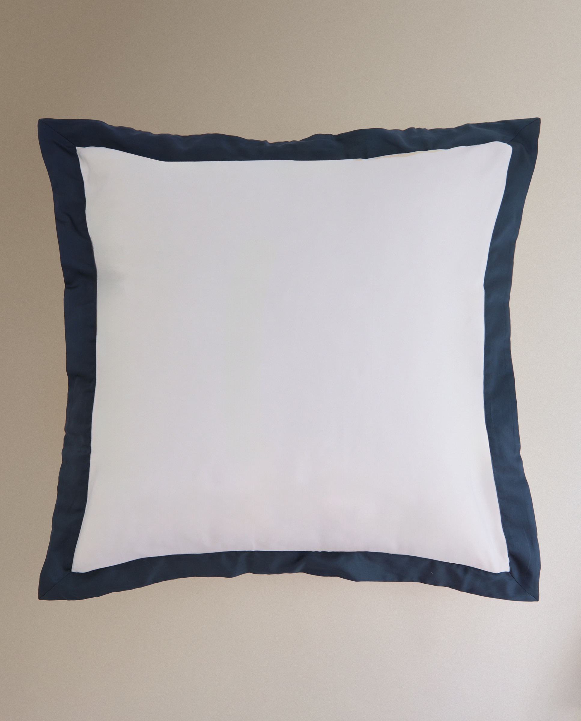 Imagen 2 de Funda de cuadrante algodón satén Avenue - Azul marino 60 x 60 cm Azul marino