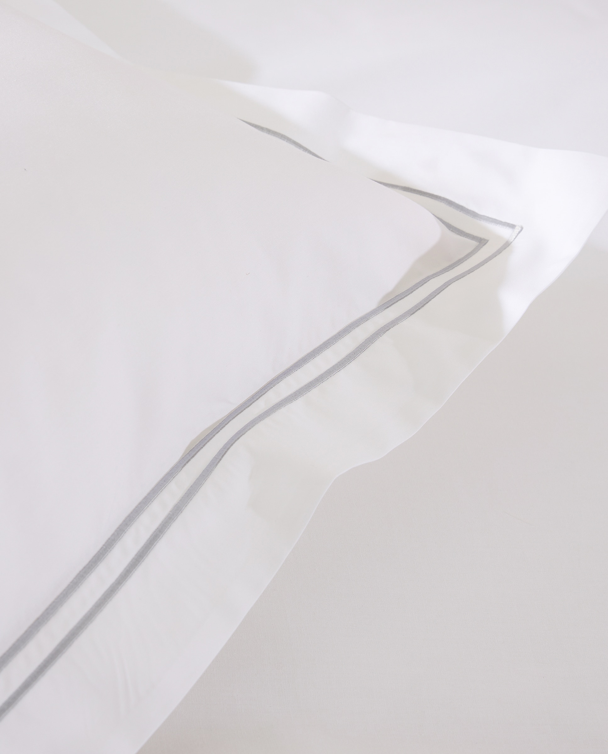 Capa de Almofada de Algodão Percal Egípcio Hotel - 400 Fios Cinzento-3