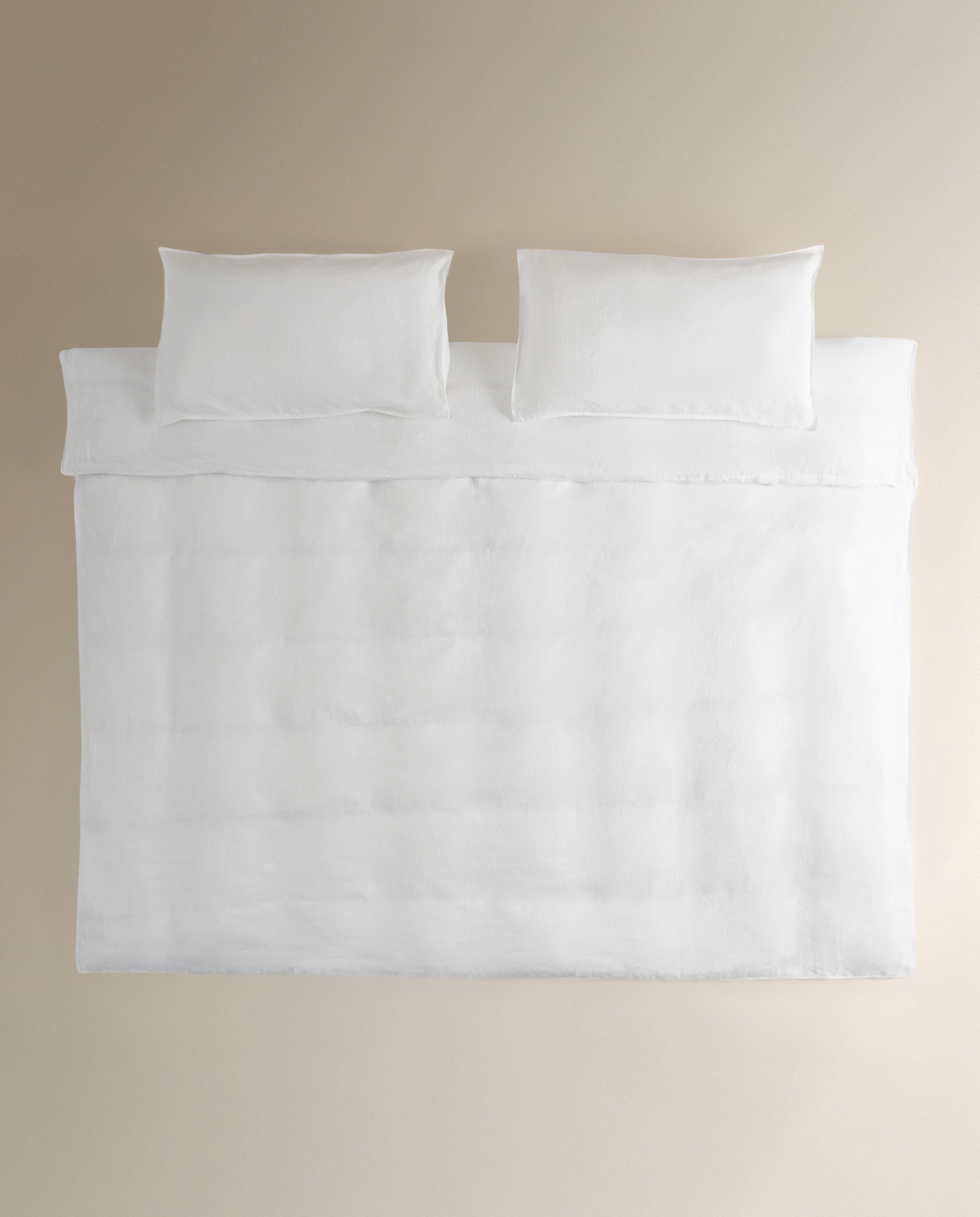 Funda nórdica Lino - Blanco Cama 180 cm Blanco-2