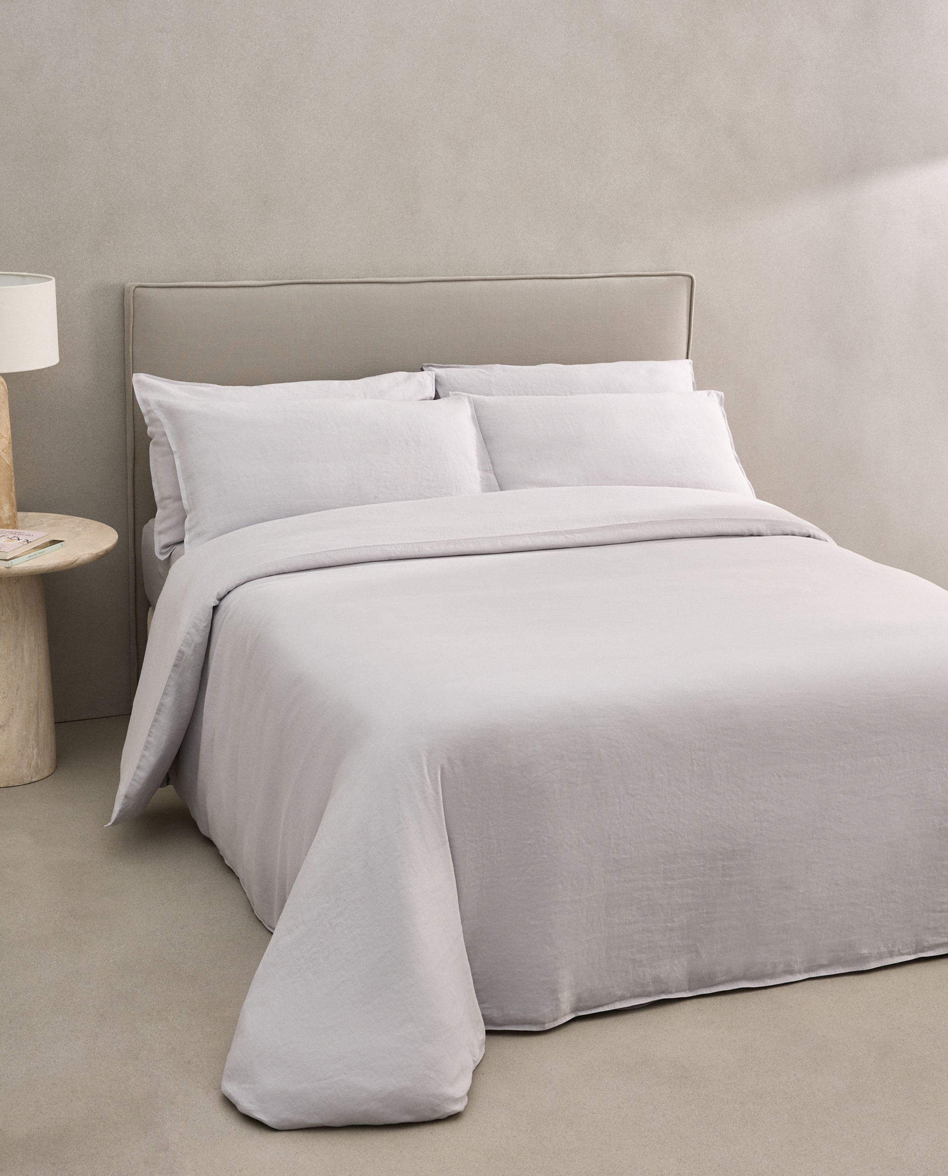 Funda nórdica Lino - Gris Cama 180 cm Gris-1