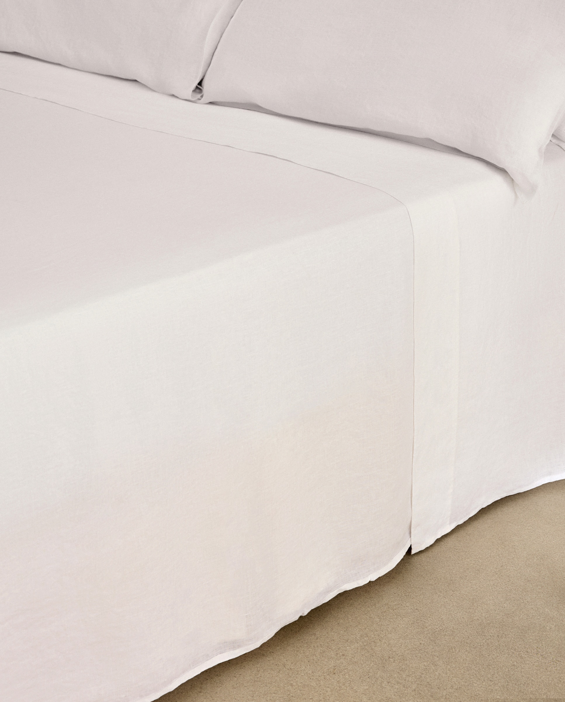 Sábana encimera Lino - Blanco Cama 180 cm Blanco-2