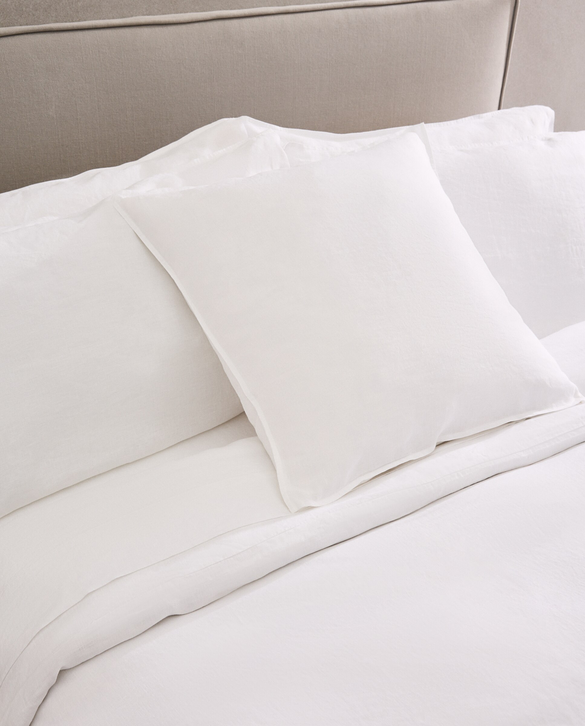 Sábana encimera Lino - Blanco Cama 180 cm Blanco-4