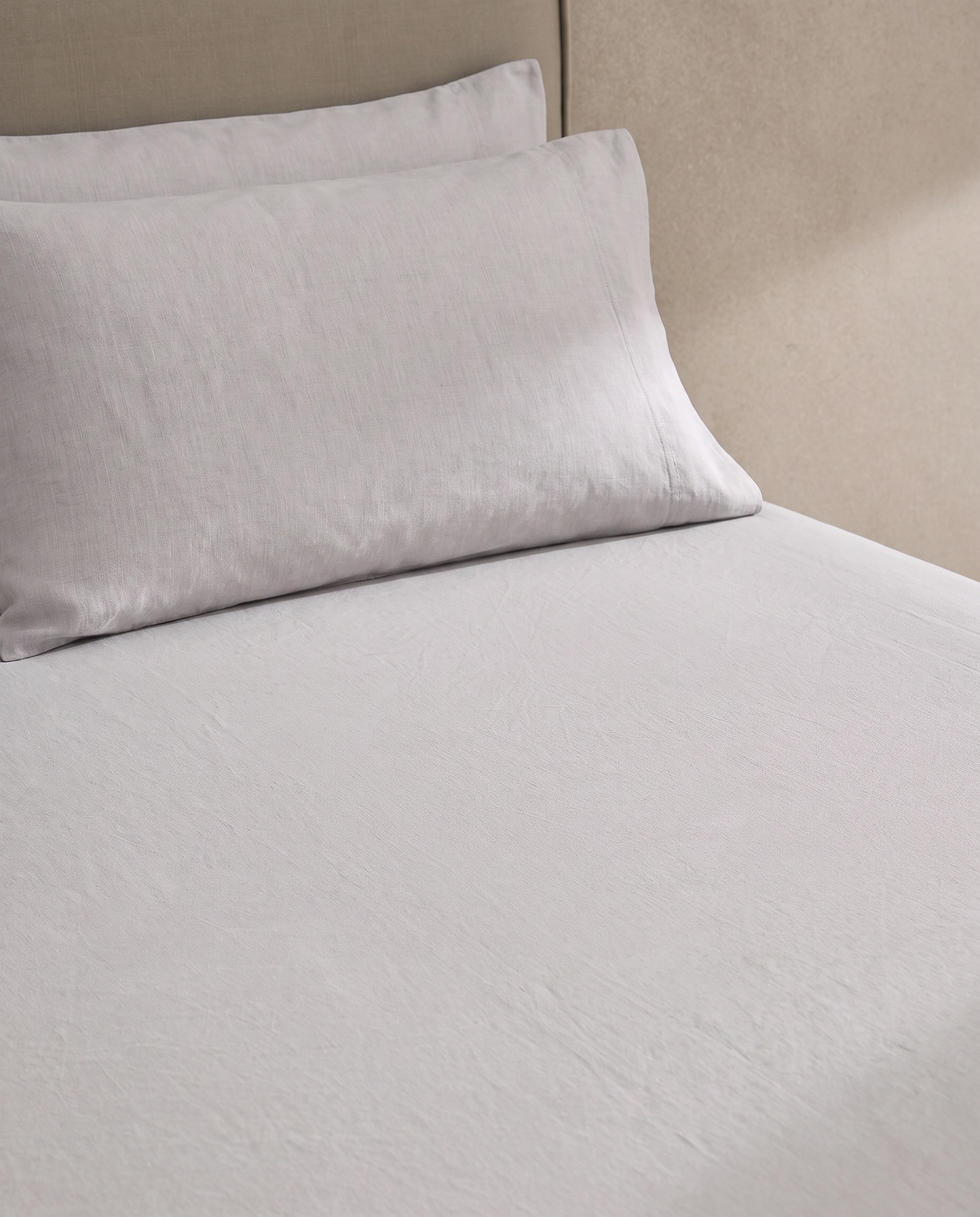 Sábana bajera Lino - Gris Cama 180 cm Gris-1
