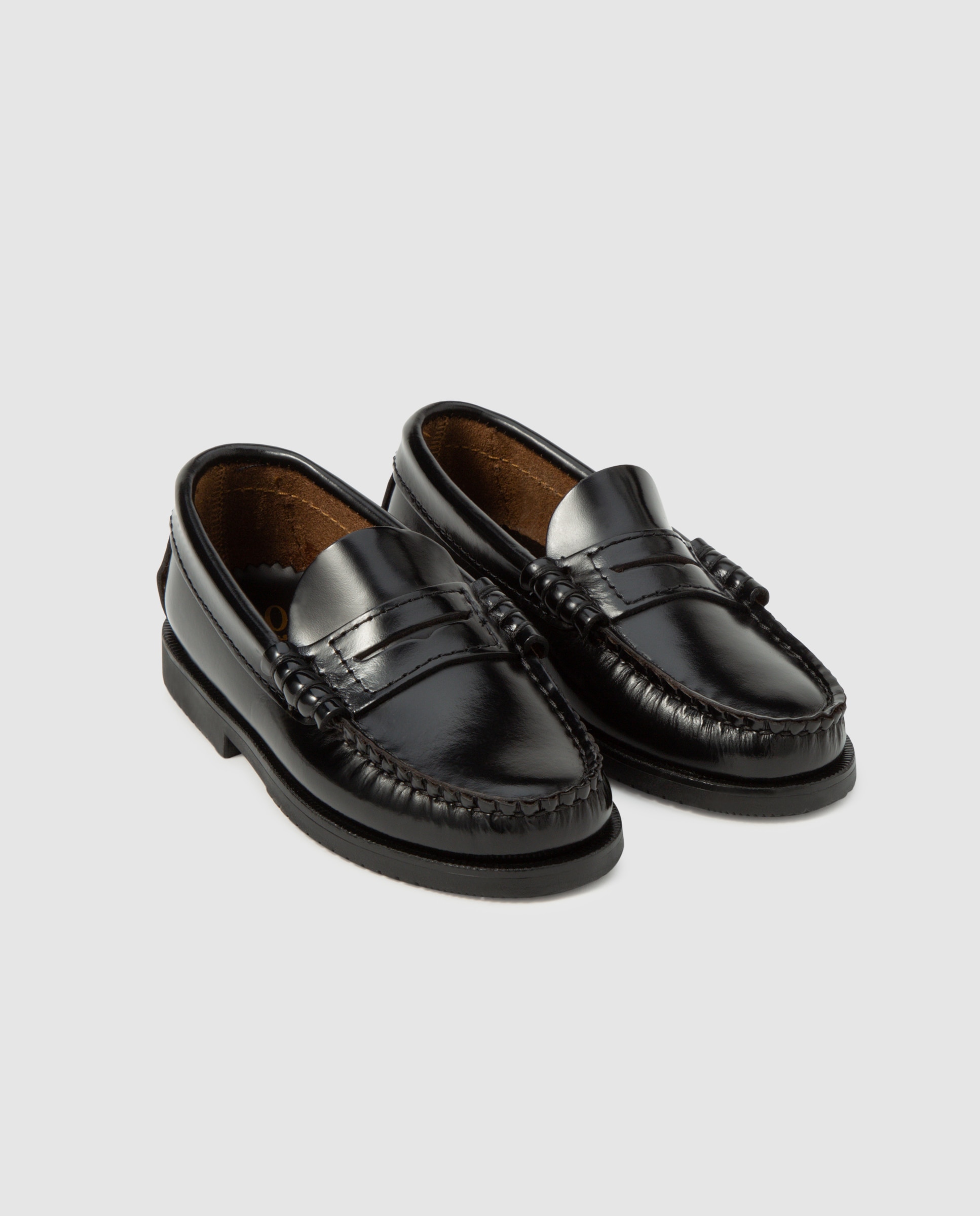 Mocassins infantis 1901 em pele pretos Preto-4