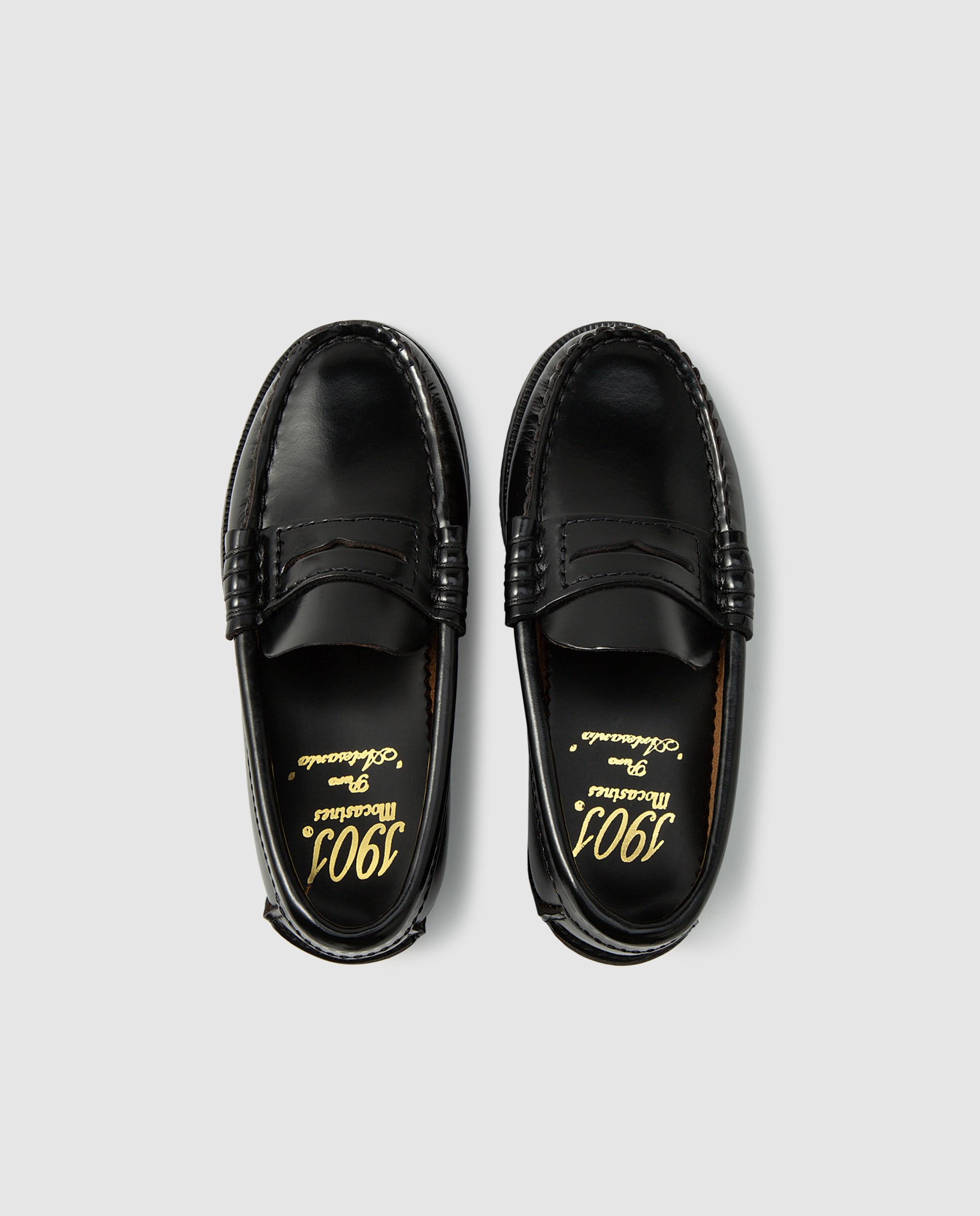 Mocassins infantis 1901 em pele pretos Preto-6