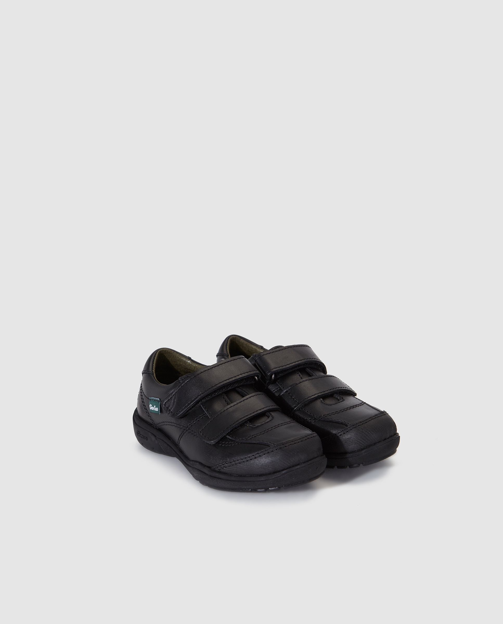 Bluchers em pele com fecho aderente Gorila Preto-2