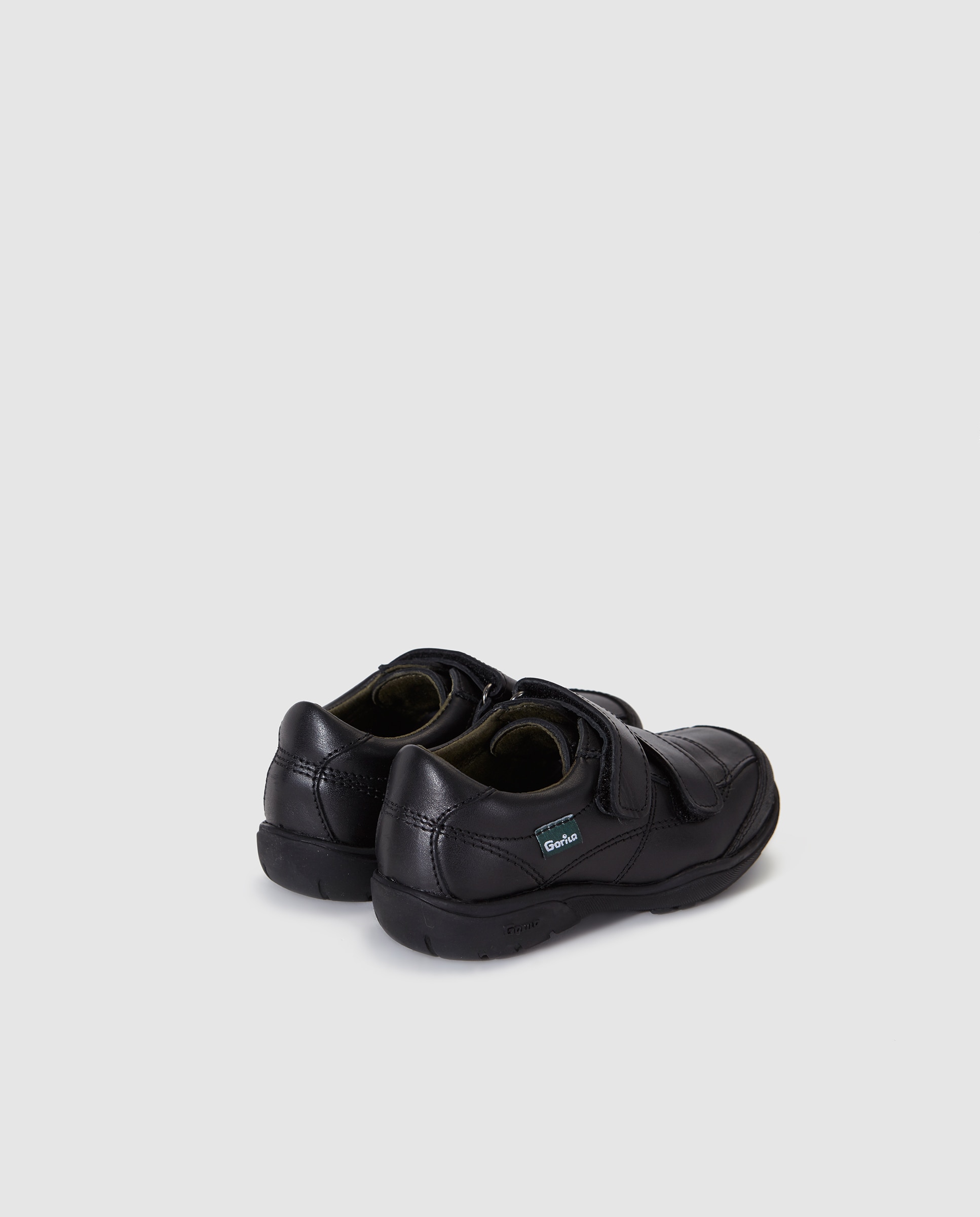 Bluchers em pele com fecho aderente Gorila Preto-3