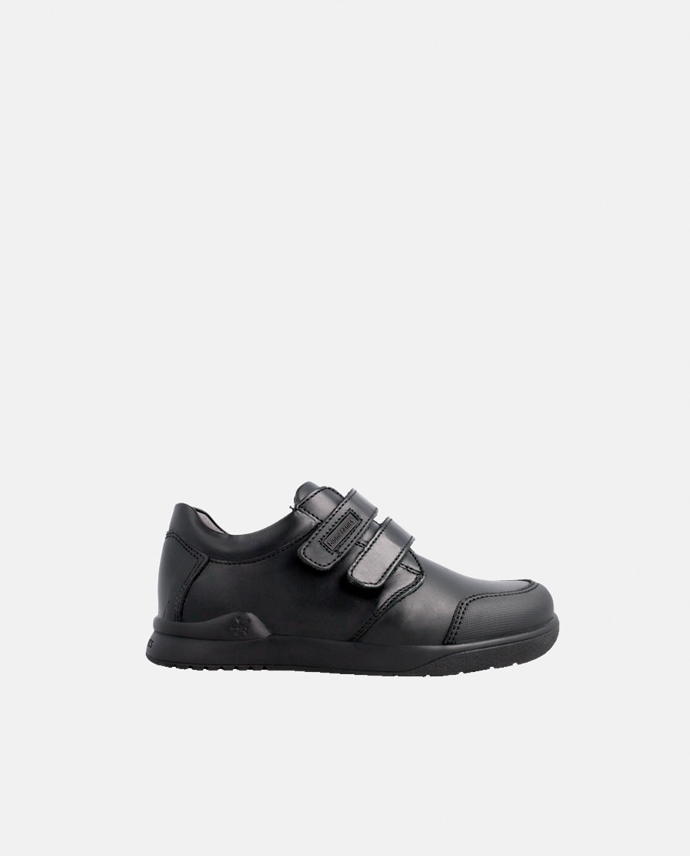 Zapatos de niña en napa de color marrón con cierre adherente - Biomecanics - Negro Negro-1