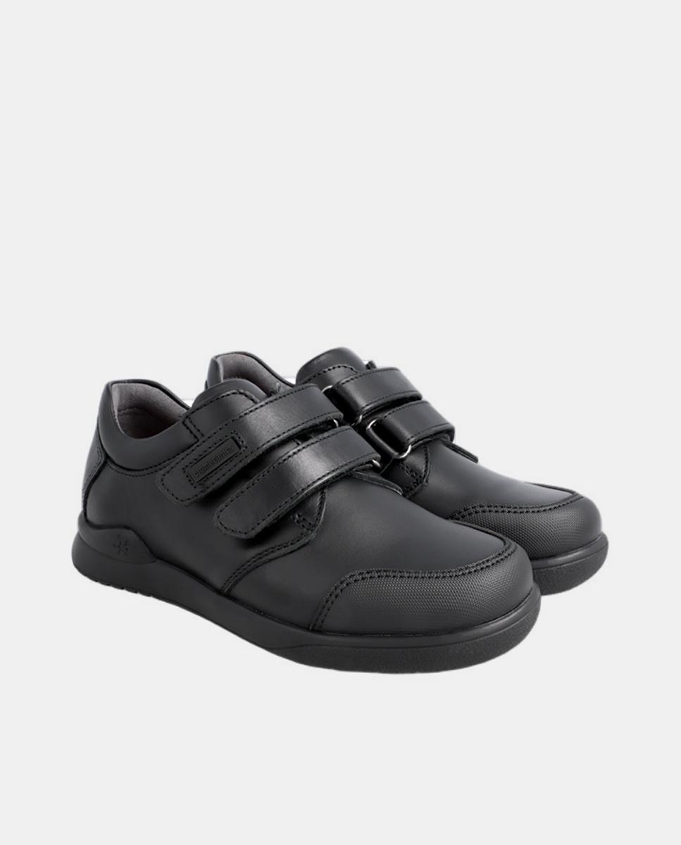 Zapatos de niña en napa de color marrón con cierre adherente - Biomecanics - Negro Negro-2