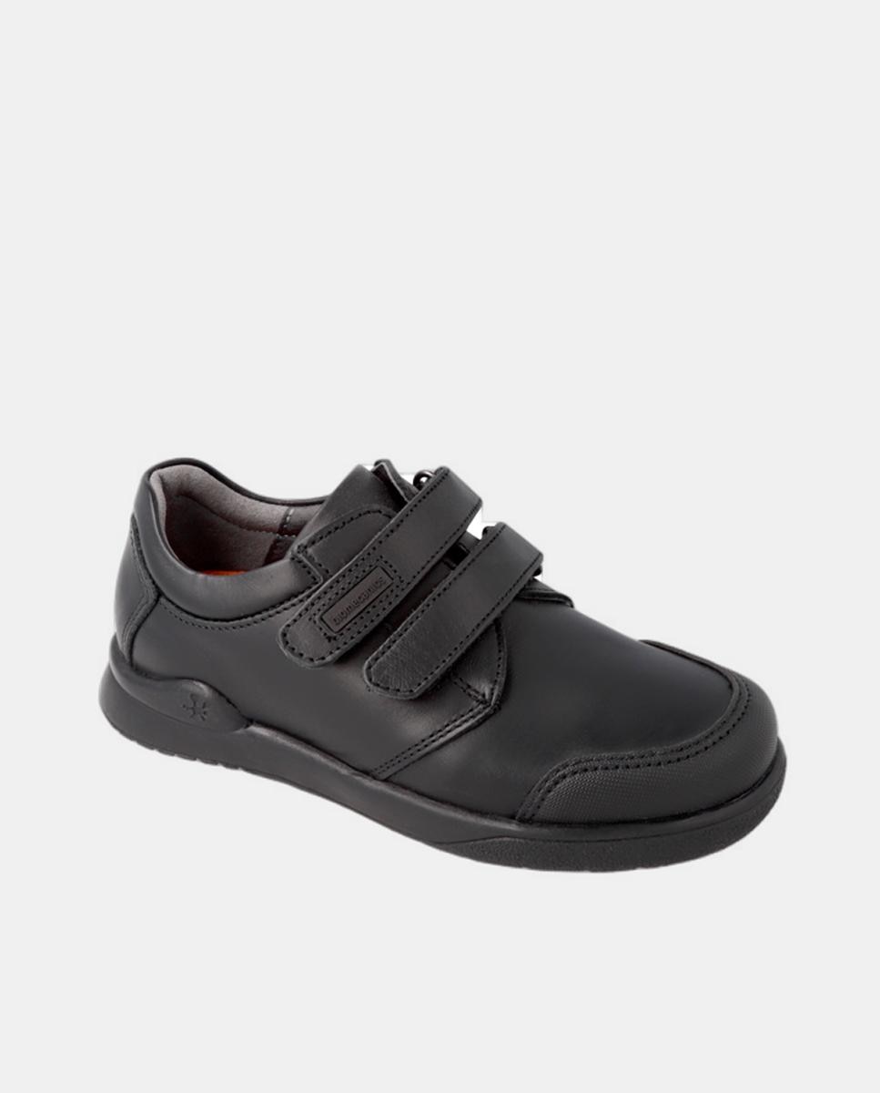 Zapatos de niña en napa de color marrón con cierre adherente - Biomecanics - Negro Negro-4