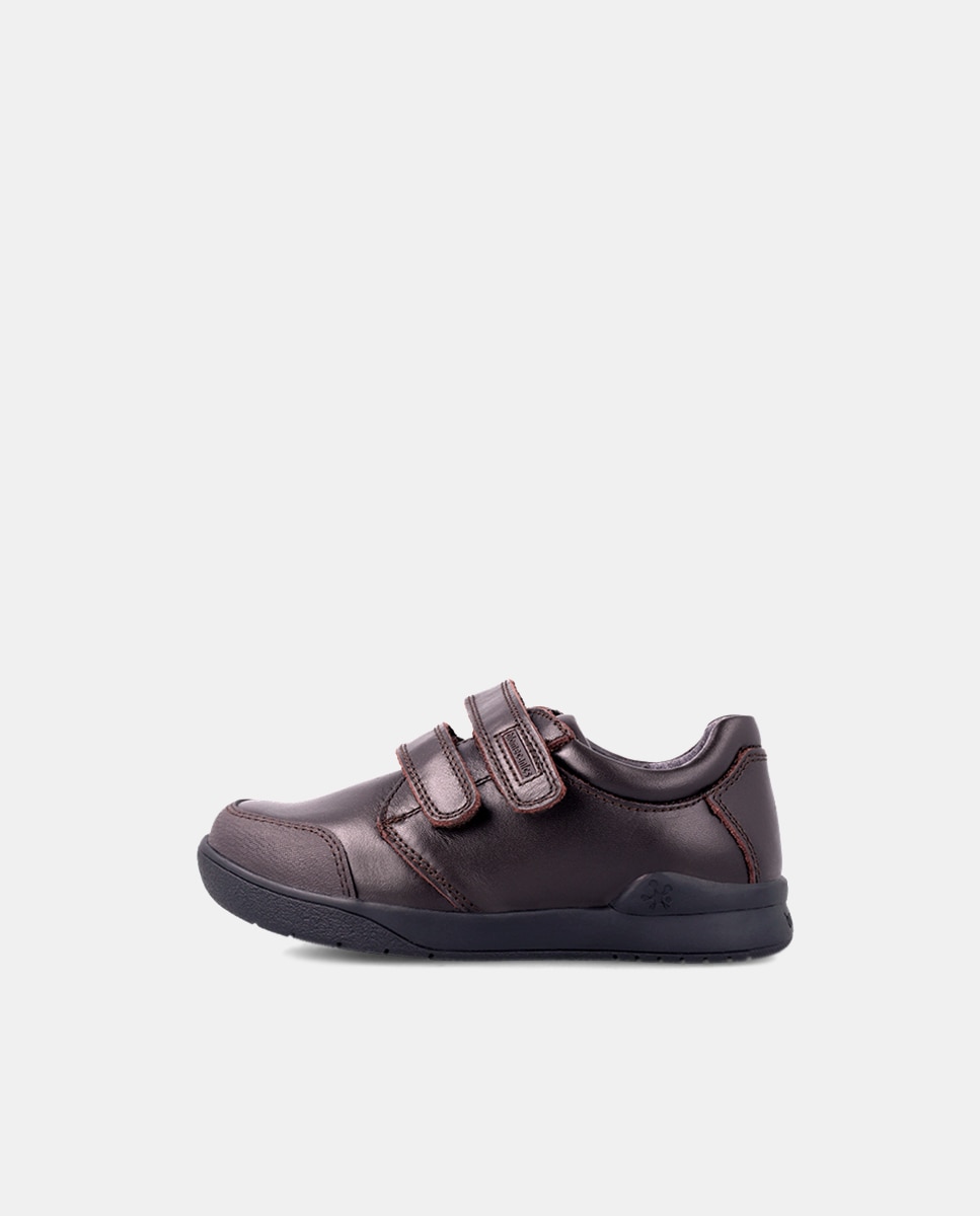 Sapatos com Fecho Aderente e em Pele - Castanho Biomecanics Castanho-claro-7