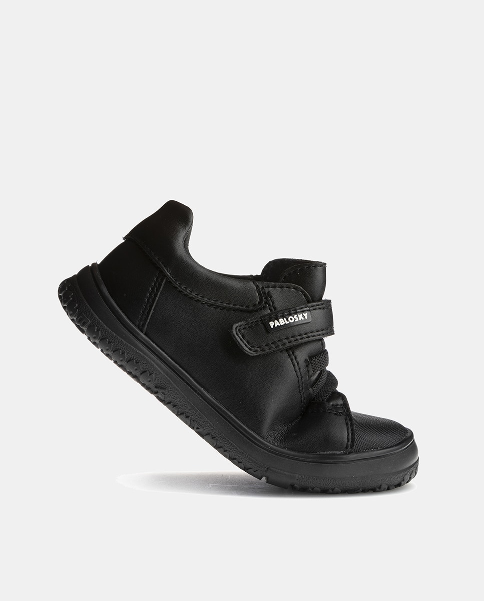 Zapatillas de niño tipo casco bajas con cierre adherente y elásticos - Pablosky - Negro Negro-4