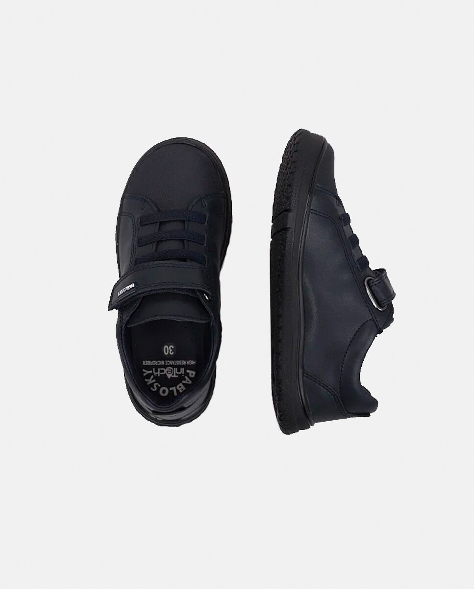 Zapatillas de niño con cierre adherente para uniforme escolar - Pablosky - Negro Negro-3