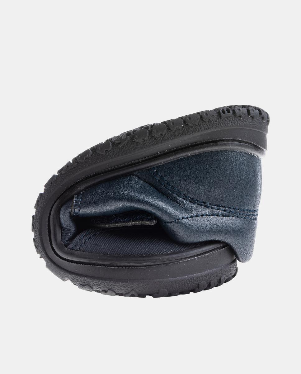 Mocassins em Pele com Fecho Aderente para Uniforme Escolar Pablosky Azul-6