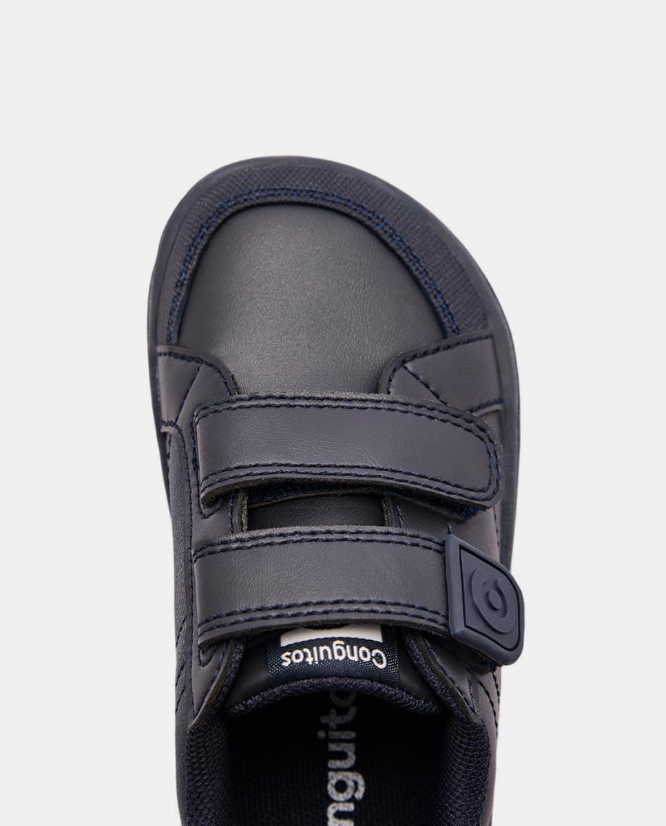 Zapatillas Barefoot de niño con tira adherente - Conguitos - Azul marino Azul marino-4