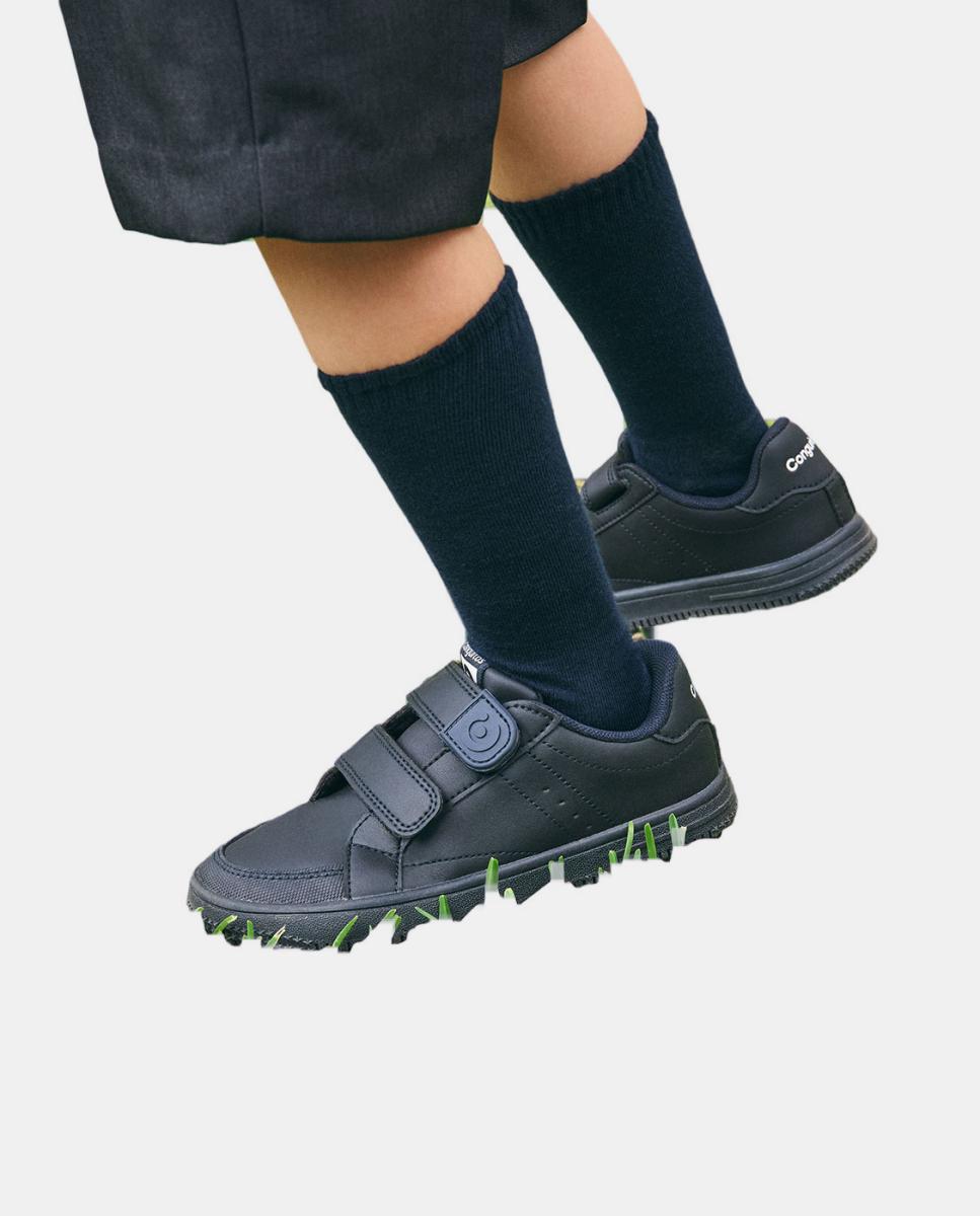 Zapatillas Barefoot de niño con tira adherente - Conguitos - Azul marino Azul marino-5
