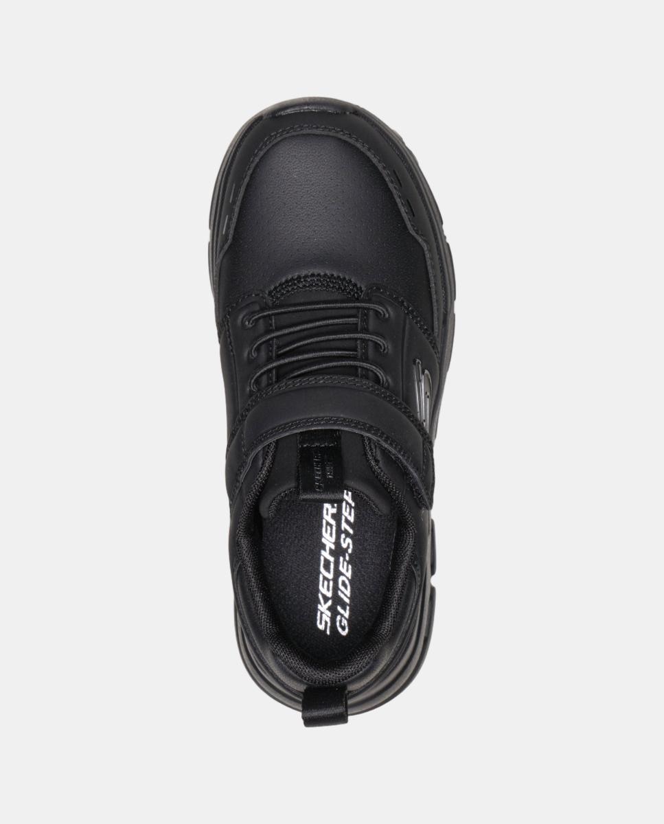 Sapatilhas em Pele BTS com Ajuste de Velcro Preto-3