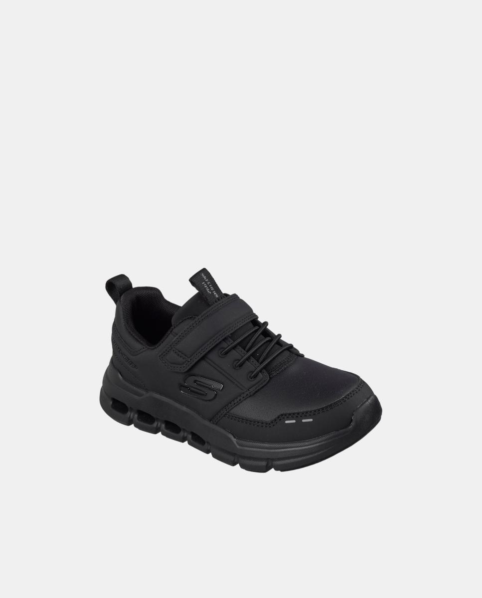 Sapatilhas em Pele BTS com Ajuste de Velcro Preto-4