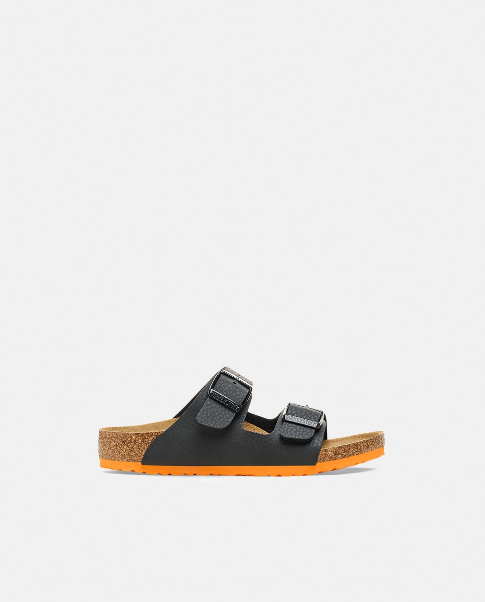 Sandálias Abertas Arizona em Couro Sintético Birkenstock Preto-1