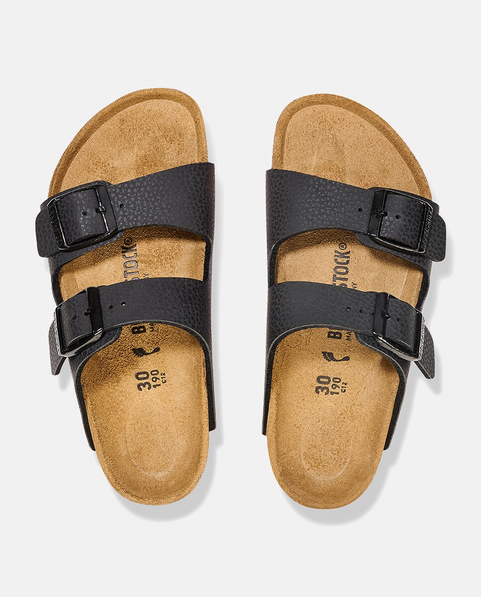Sandálias Abertas Arizona em Couro Sintético Birkenstock Preto-2