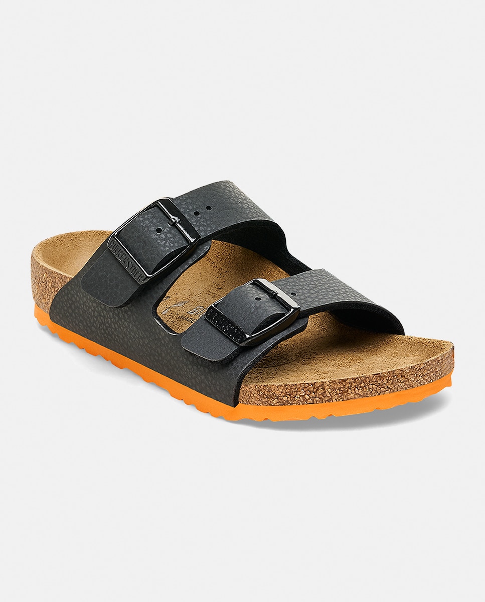 Sandálias Abertas Arizona em Couro Sintético Birkenstock Preto-3
