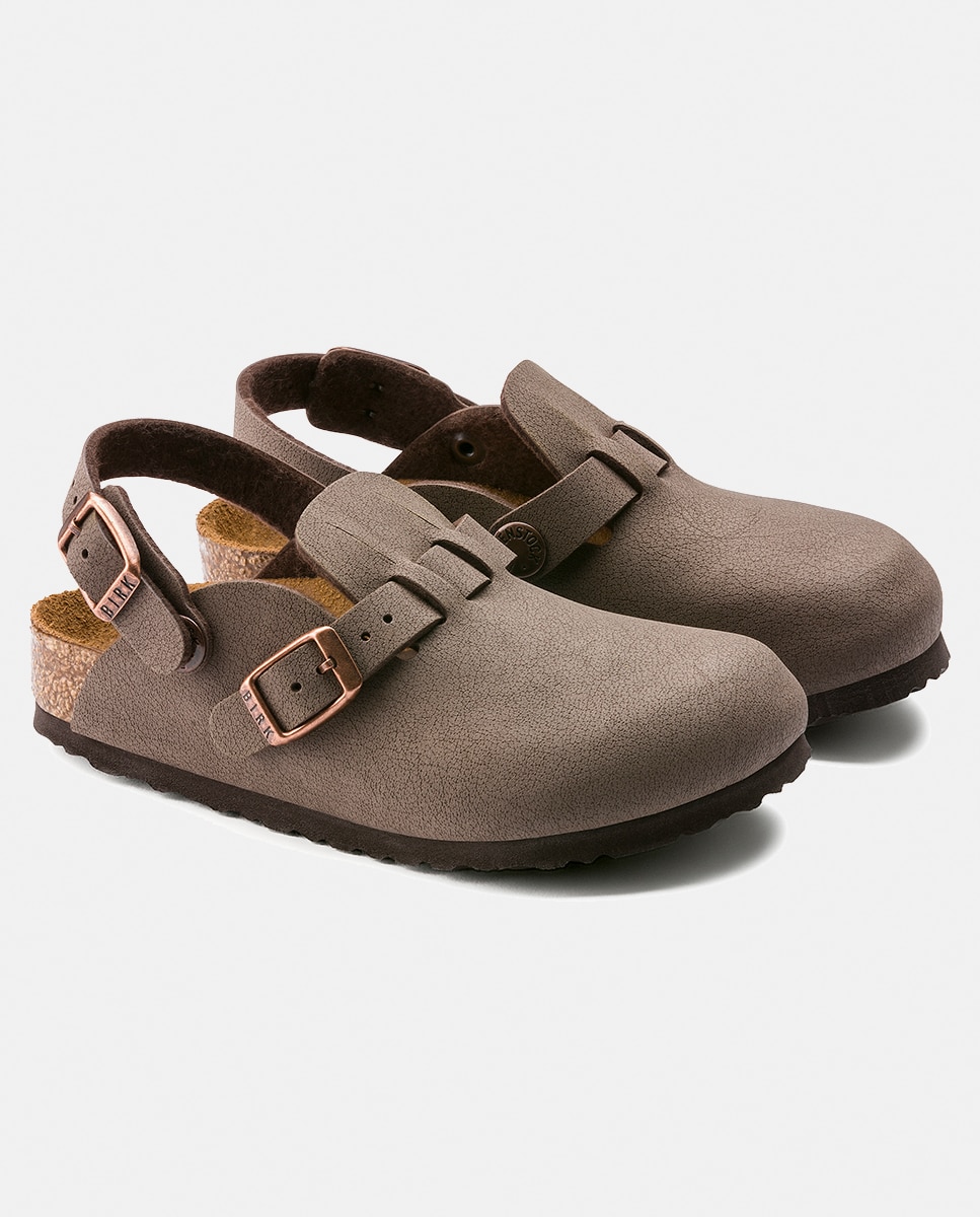 Socas Kay SL em Couro Sintético Birkenstock Castanho-8