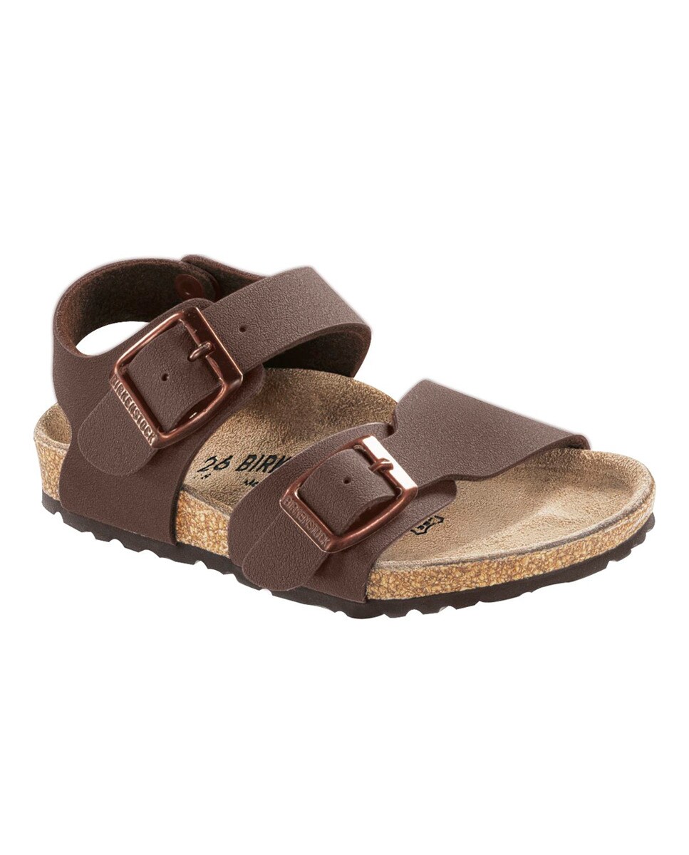 Sandálias de menino Birkenstock castanhas com dupla fivela Castanho-2