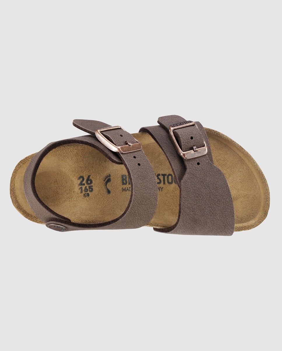 Sandálias de menino Birkenstock castanhas com dupla fivela Castanho-3