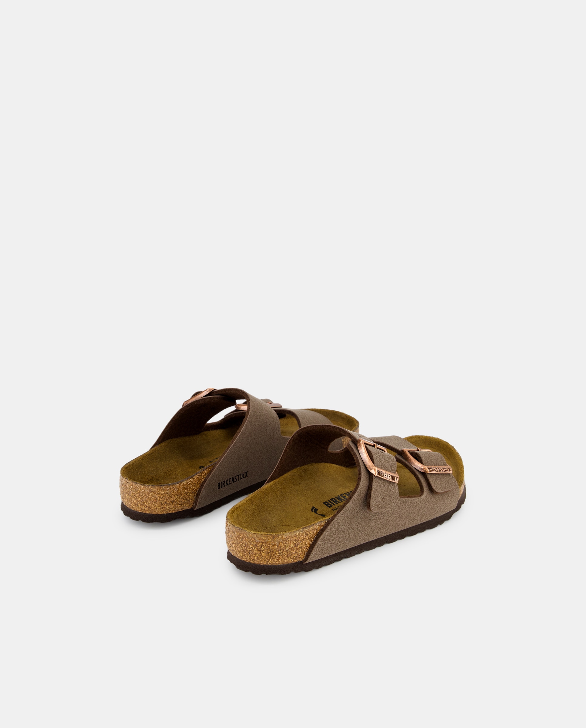 Sandálias Abertas Arizona em Couro Sintético Birkenstock Castanho-3